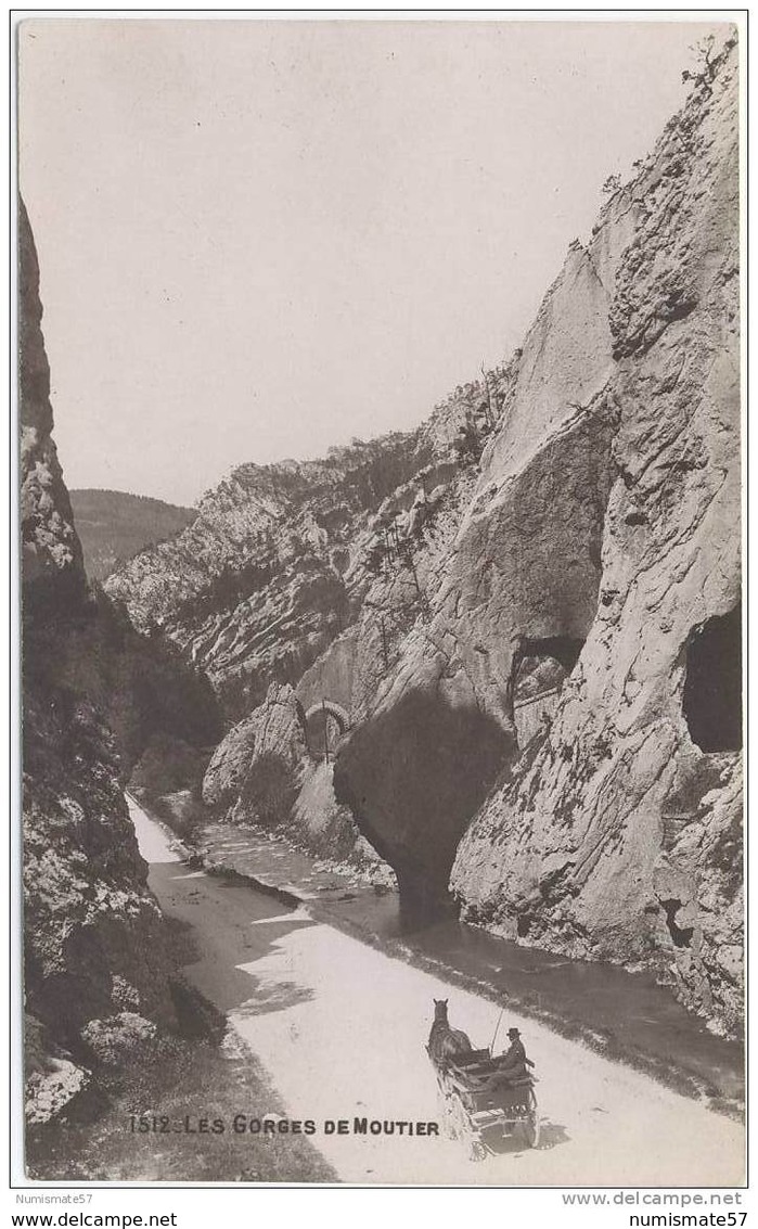 CPA LES GORGES DE MOUTIER - Attelage - 27/12/1912 - Moutier