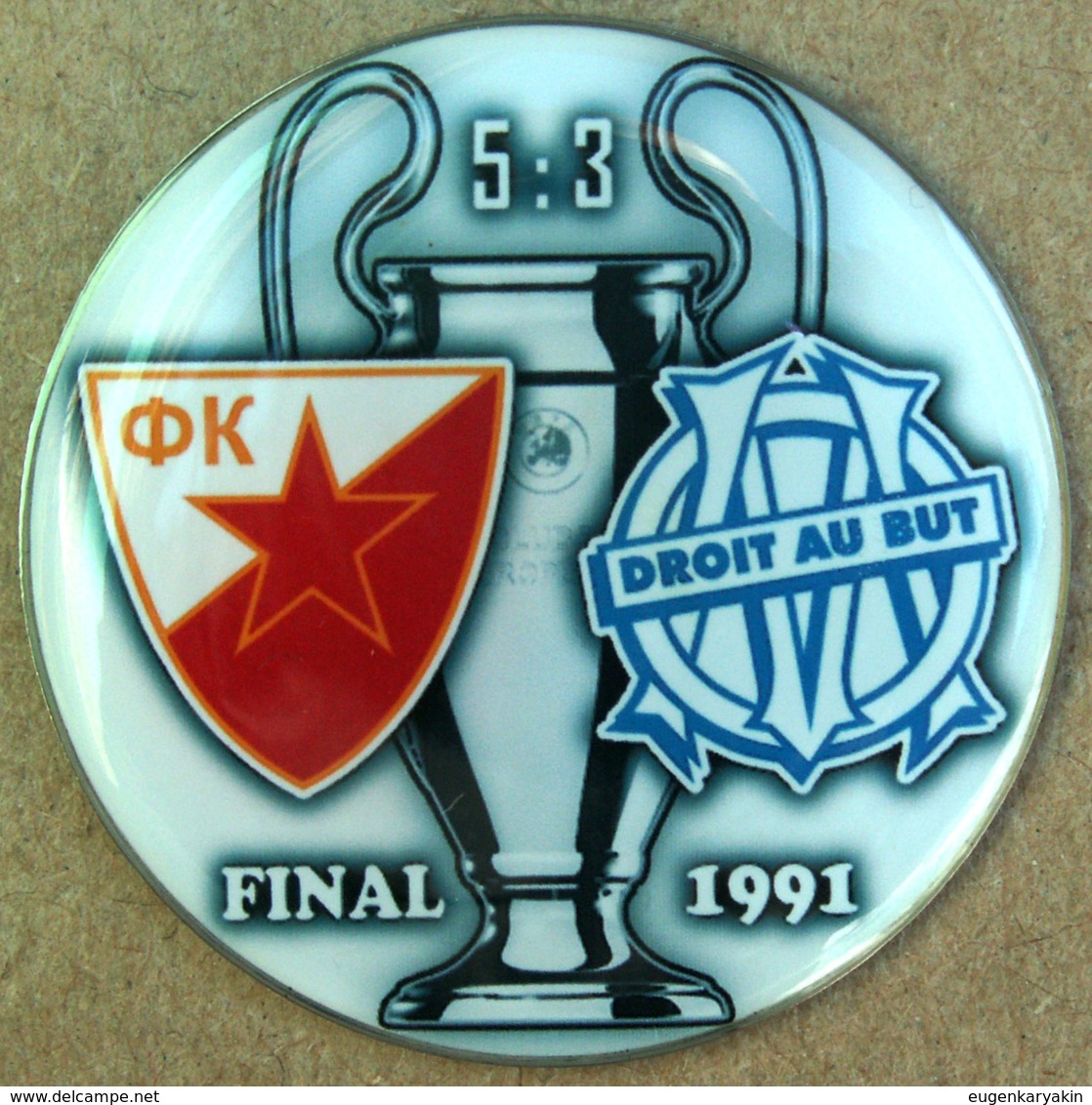 Pin Champions League UEFA Final 1991 Crvena Zvezda Vs Olympique De Marceille - Calcio