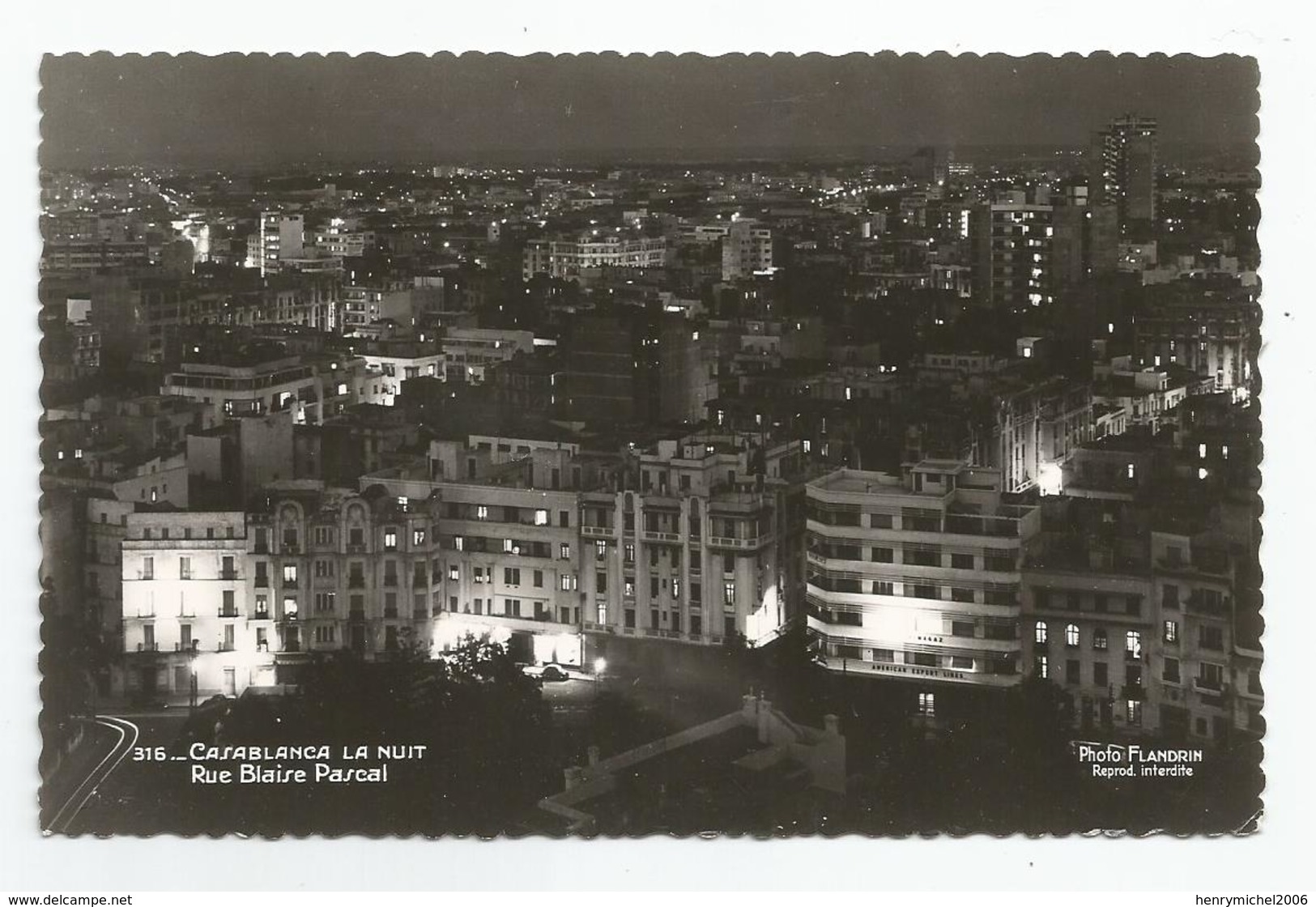 Maroc Casablanca La Nuit Rue Blaise Pascal Photo Flandrin - Casablanca