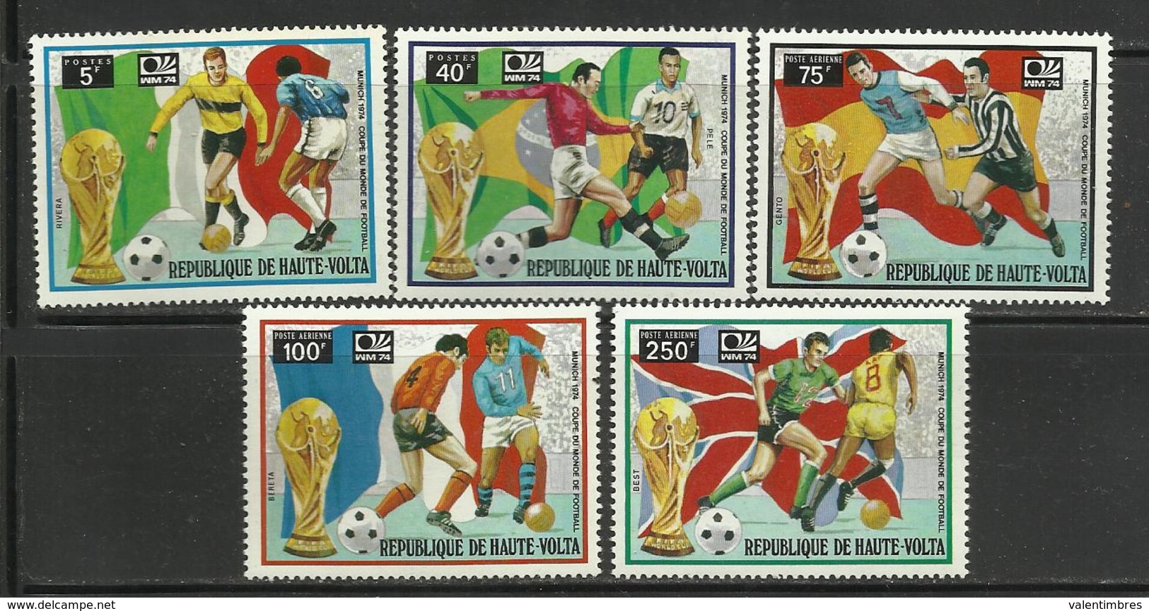 Foot Ball Soccer** MNH Munich 74 Haute Volta 320/21 + PA 171/73 Coupe  Du Monde 1974 - 1974 – Germania Ovest