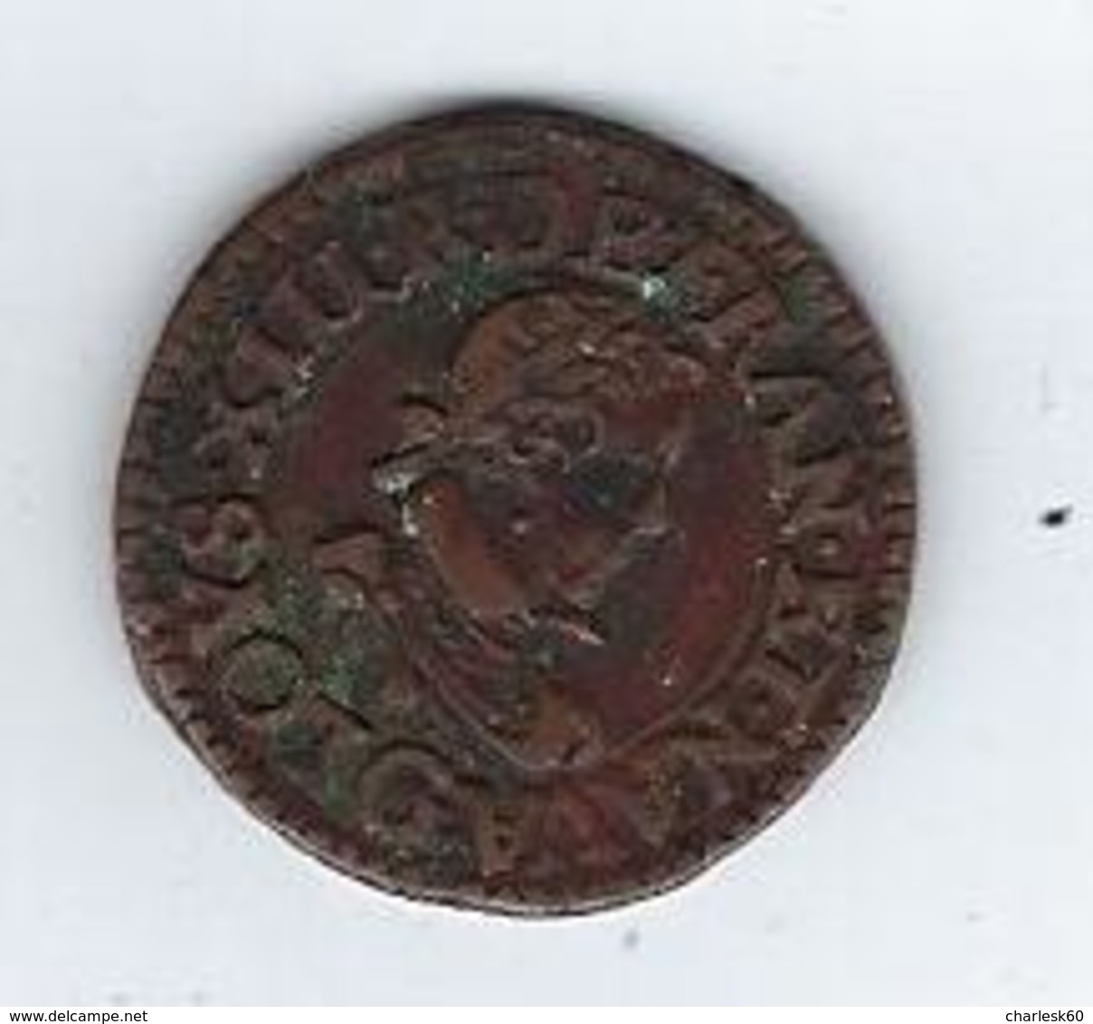 Monnaie France Louis XIII Double Tournois 1619 - 1610-1643 Louis XIII Le Juste