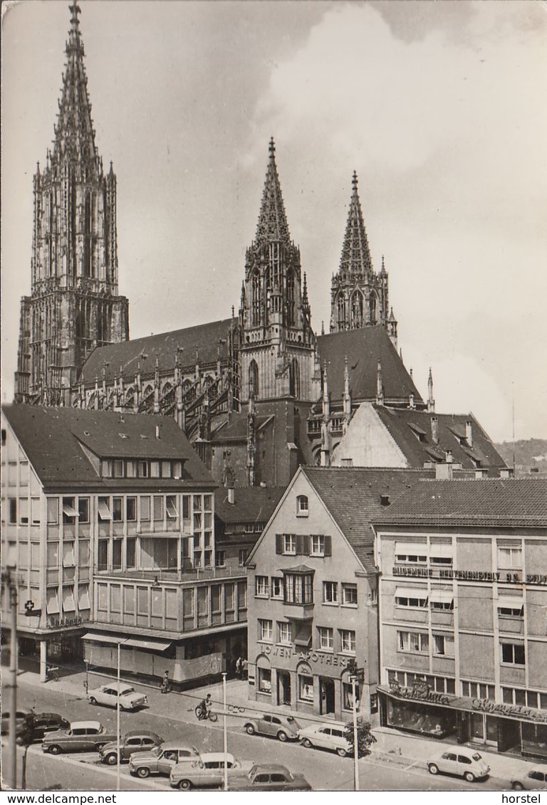 D-89073 Ulm An Der Donau - Münster - Straßenansicht - Cars - Borgward - Opel Rekord - Kombi - VW Käfer - Ulm