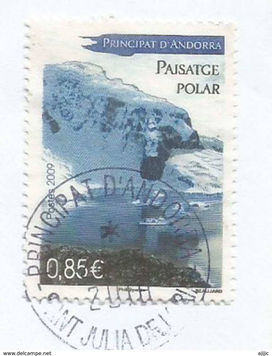 Ski Et Paysage Polaire, Belle Lettre Andorra, Adressée En Catalogne - Briefe U. Dokumente