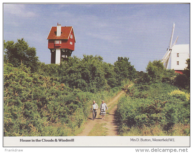 Postcard - Suffolk - House In The Clouds &amp; Windmill - Photo By Mrs D Button - VG - Non Classificati