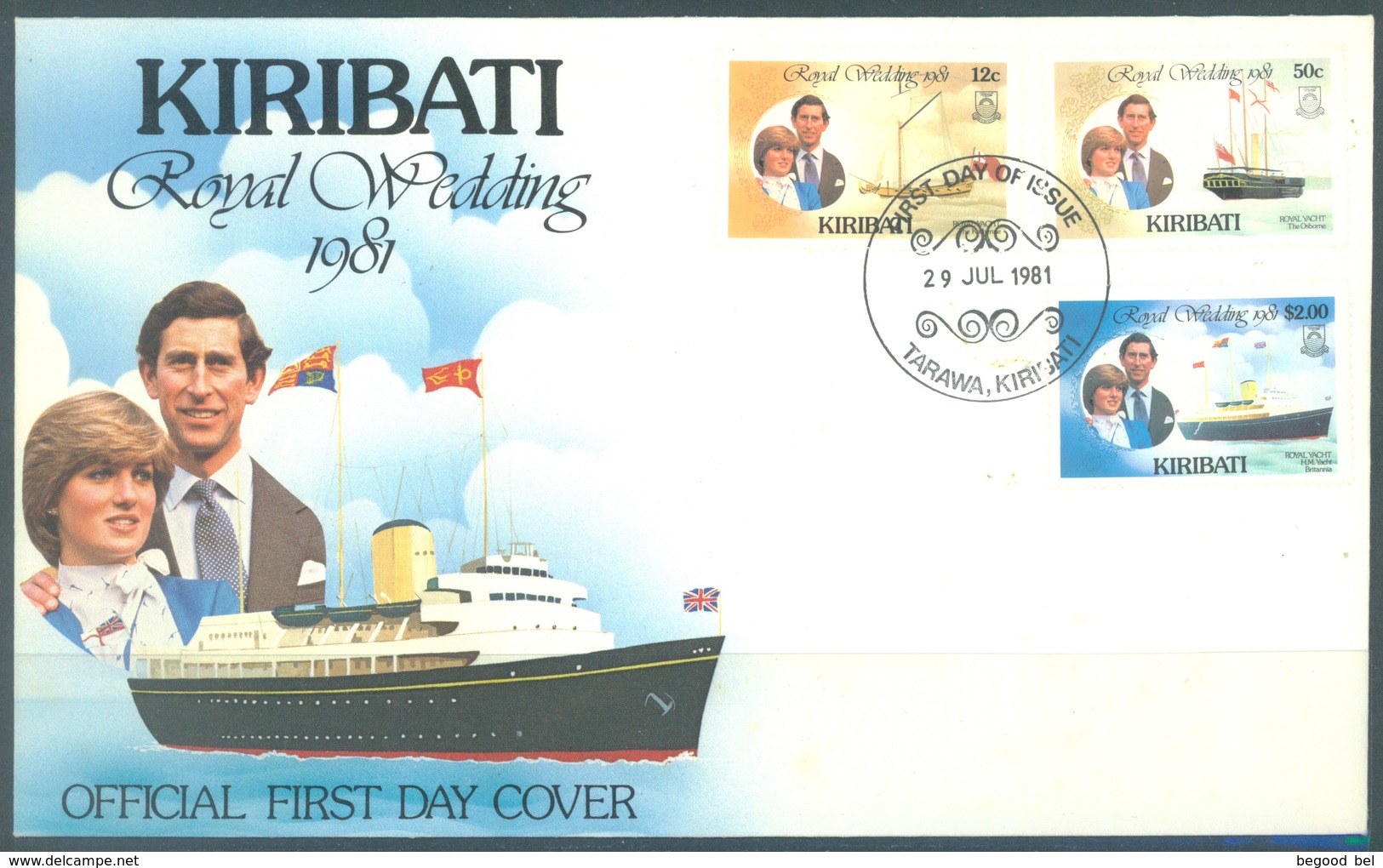KIRIBATI - 29.7.1981 - FDC - ROYAL WEDDING  - Mi 371 373 375 Yv 50 52 54 - Lot 16796 - Kiribati (1979-...)