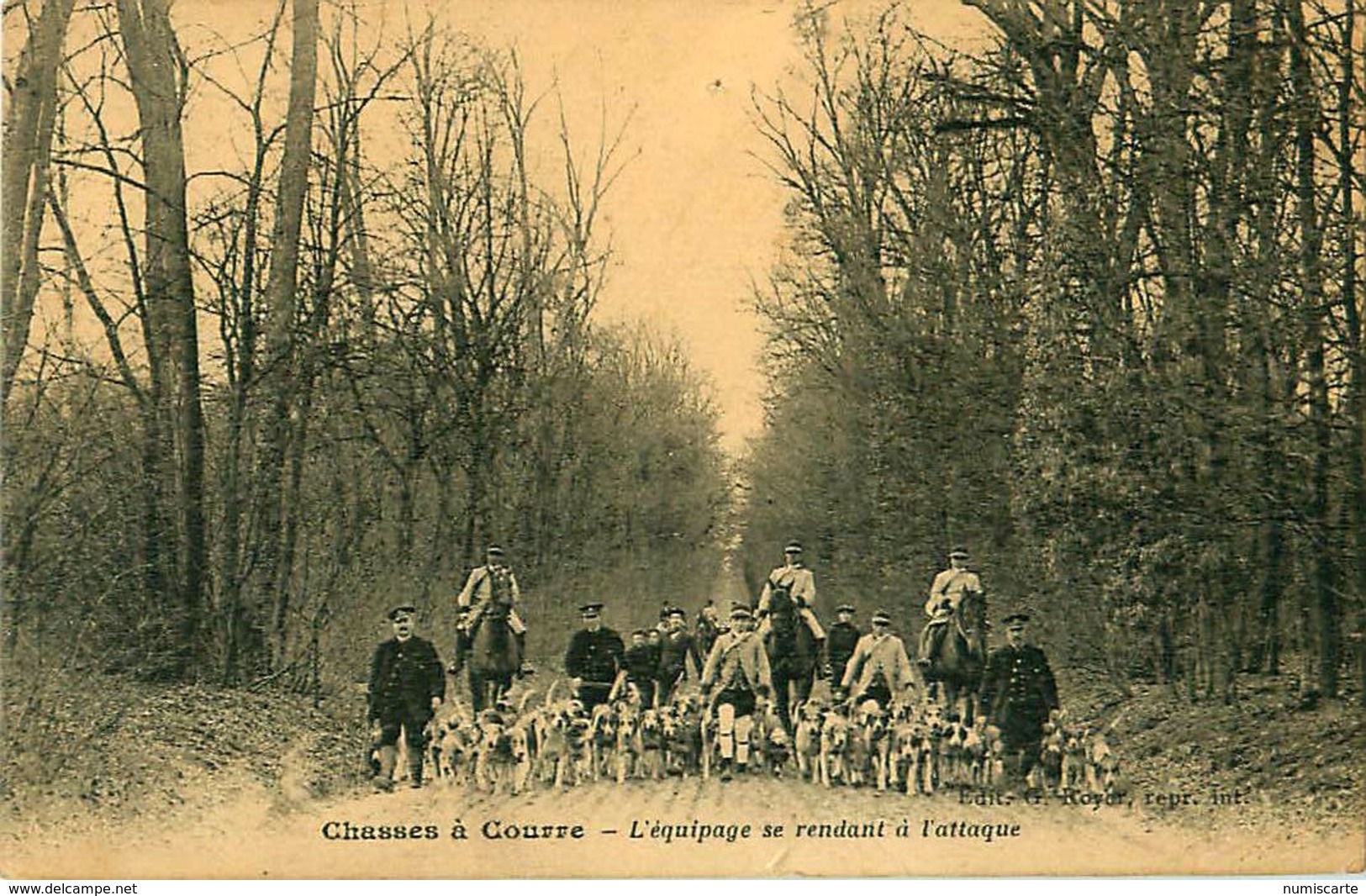 Cpa Chasses à Courre - L' équipage Se Rendant à L'attaque - Ed Royer, Forêt D' Ermenonville - Jagd