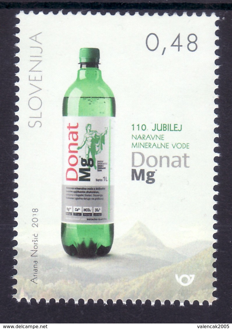 2029 Slowenien Slovenia Slovenie 2018 Mi.No. 1312 ** MNH Bottle Donat Mg Natural Mineral Water Wasser - Sonstige & Ohne Zuordnung