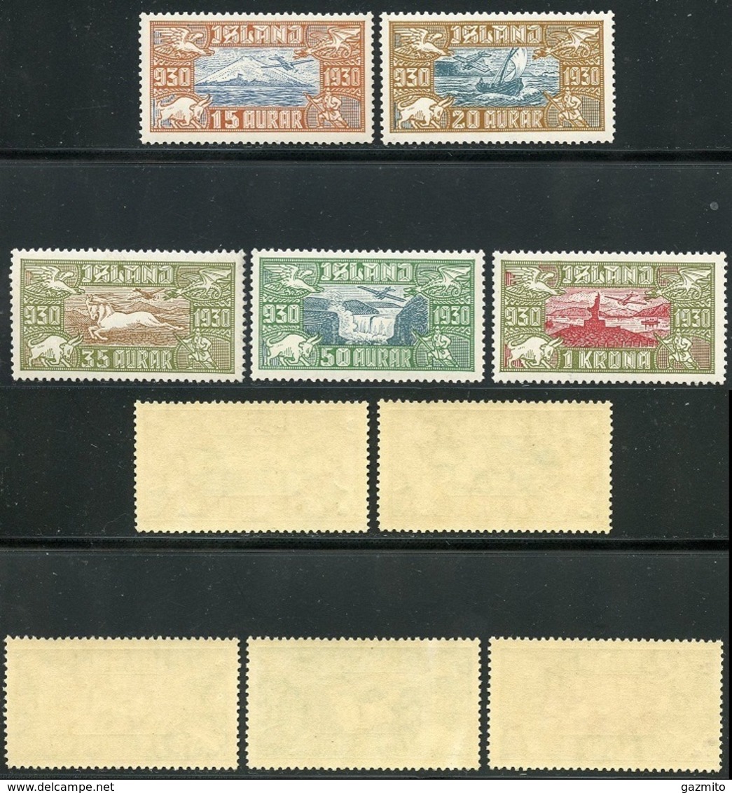 Iceland 1931, Overp. Zeppelin, MNH, 3val - Volcanos