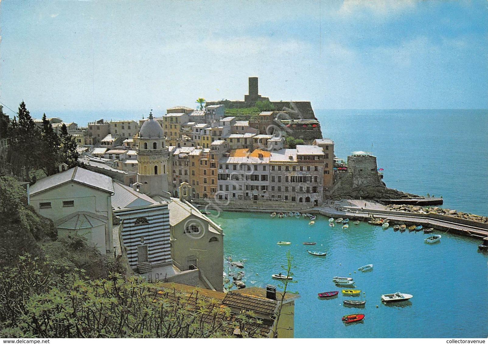 Cartolina Vernazza Panorama Parziale Del Porto Dall'alto 1983 (La Spezia) - La Spezia