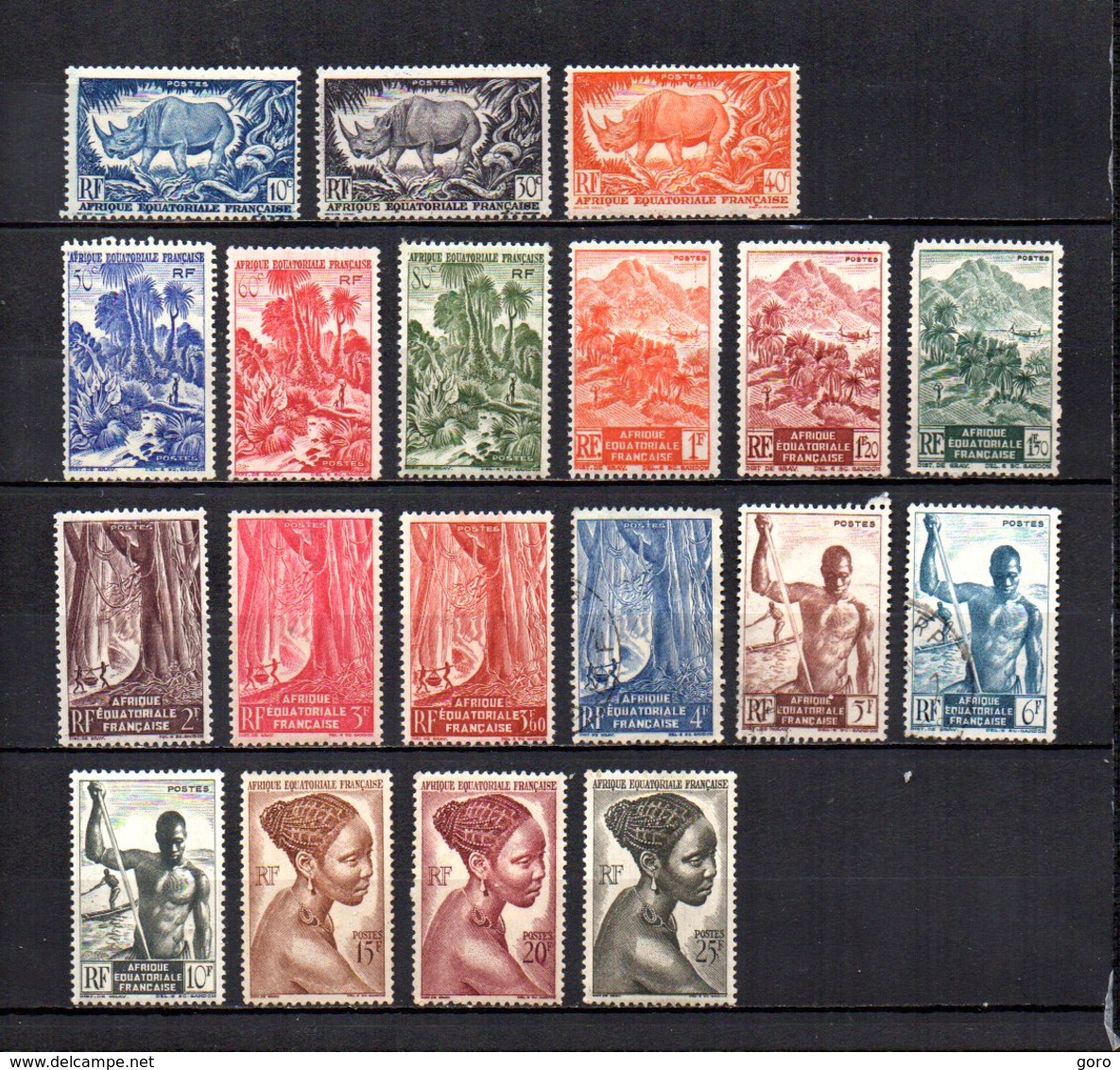 Africa Ecuatorial Francesa   1947  .-  Y&T  Nº    208/226 - Usati