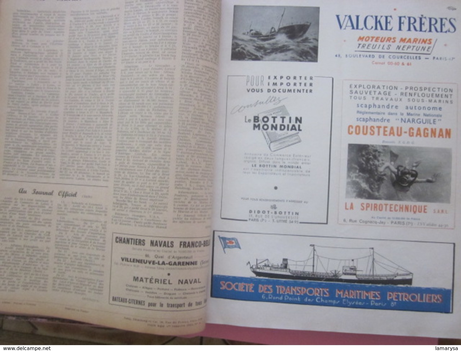 1949-RELIURE:LA REVUE NAUTIQUE-MARINE MILITAIRE-NAVIGATION COMMERCIAL,MARITIME,FLUVIAL,PÊCHE,YACHTING,CROISIÈRE-FR-Oumer