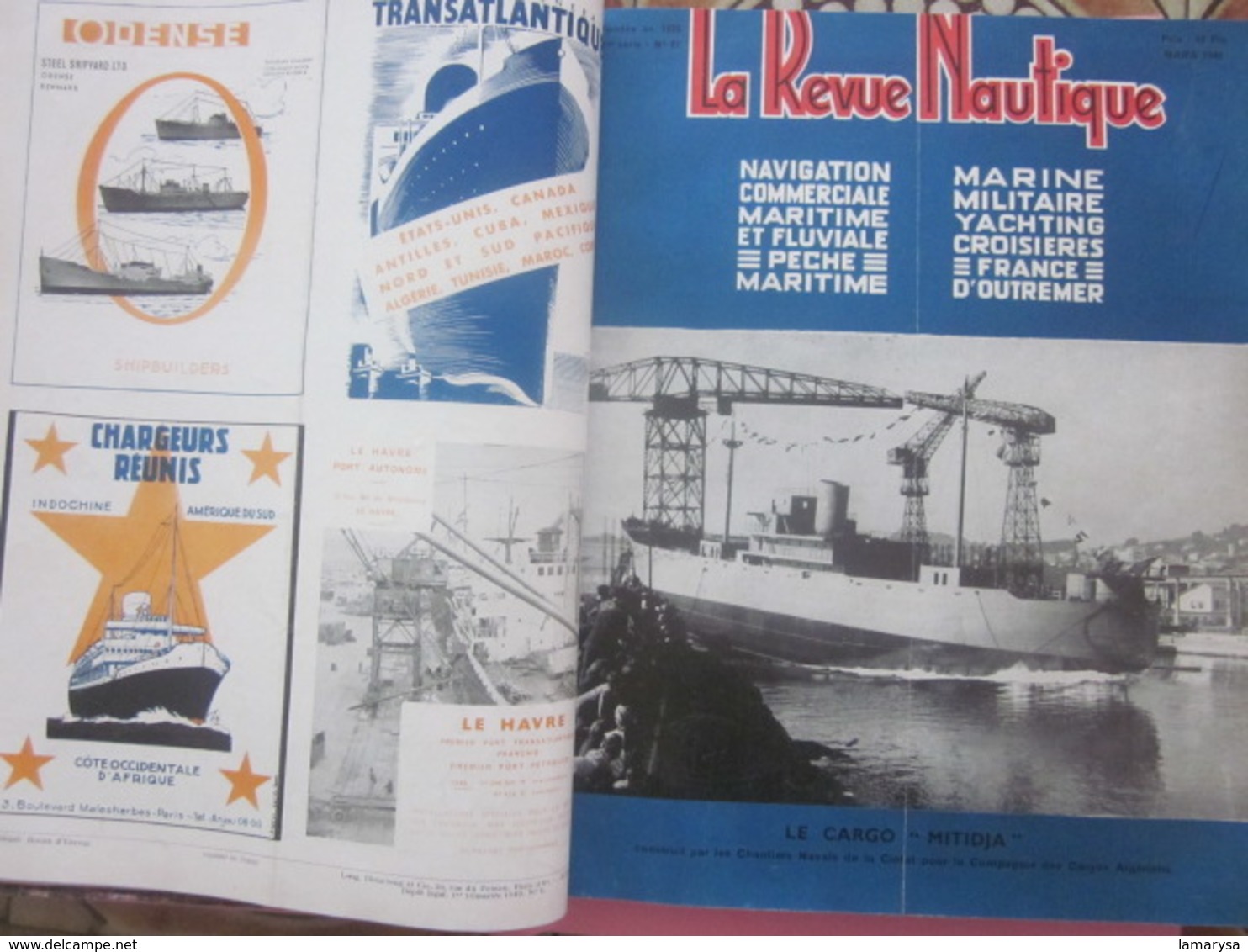 1949-RELIURE:LA REVUE NAUTIQUE-MARINE MILITAIRE-NAVIGATION COMMERCIAL,MARITIME,FLUVIAL,PÊCHE,YACHTING,CROISIÈRE-FR-Oumer