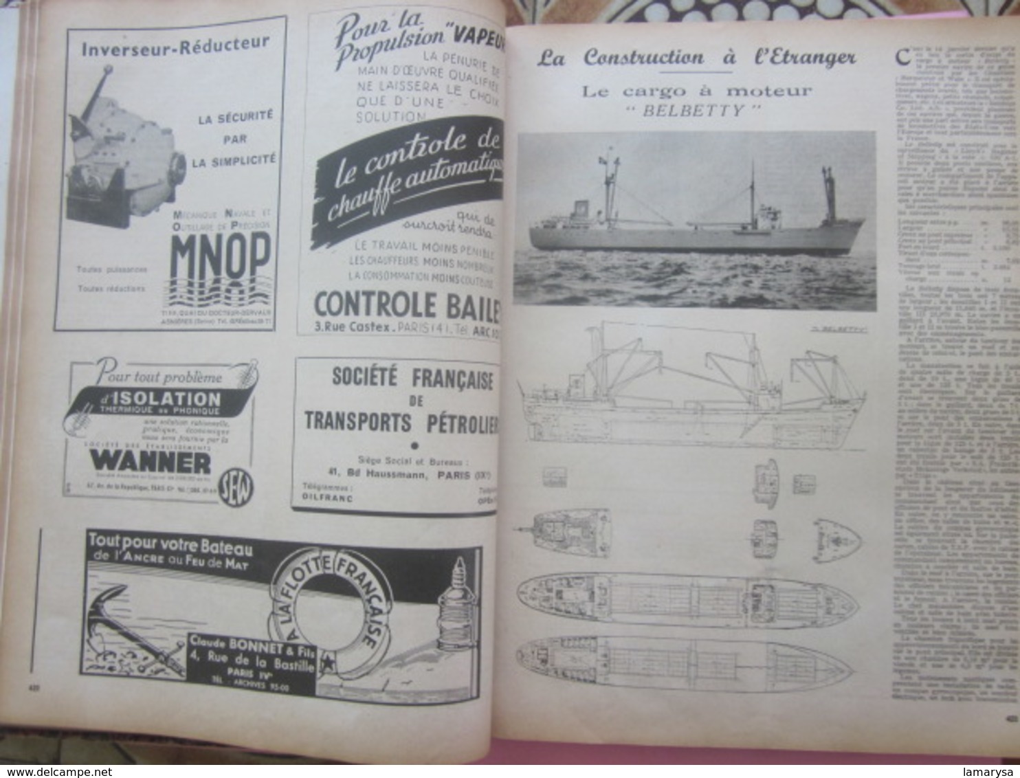 1949-RELIURE:LA REVUE NAUTIQUE-MARINE MILITAIRE-NAVIGATION COMMERCIAL,MARITIME,FLUVIAL,PÊCHE,YACHTING,CROISIÈRE-FR-Oumer