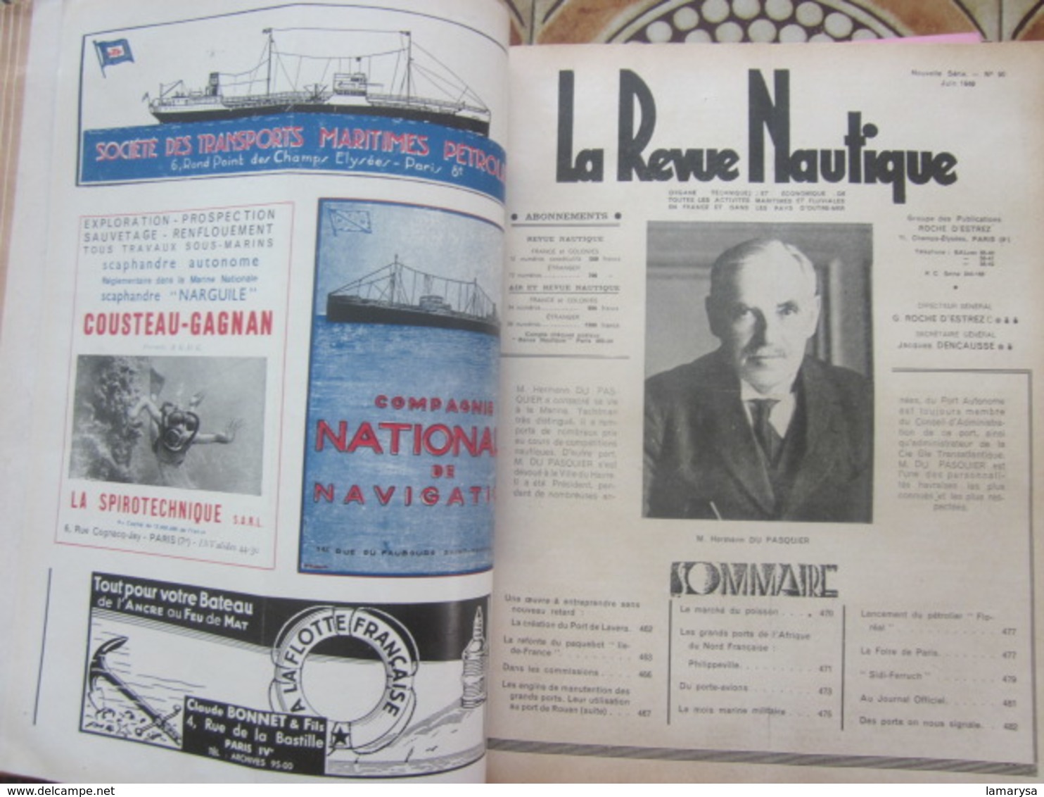 1949-RELIURE:LA REVUE NAUTIQUE-MARINE MILITAIRE-NAVIGATION COMMERCIAL,MARITIME,FLUVIAL,PÊCHE,YACHTING,CROISIÈRE-FR-Oumer