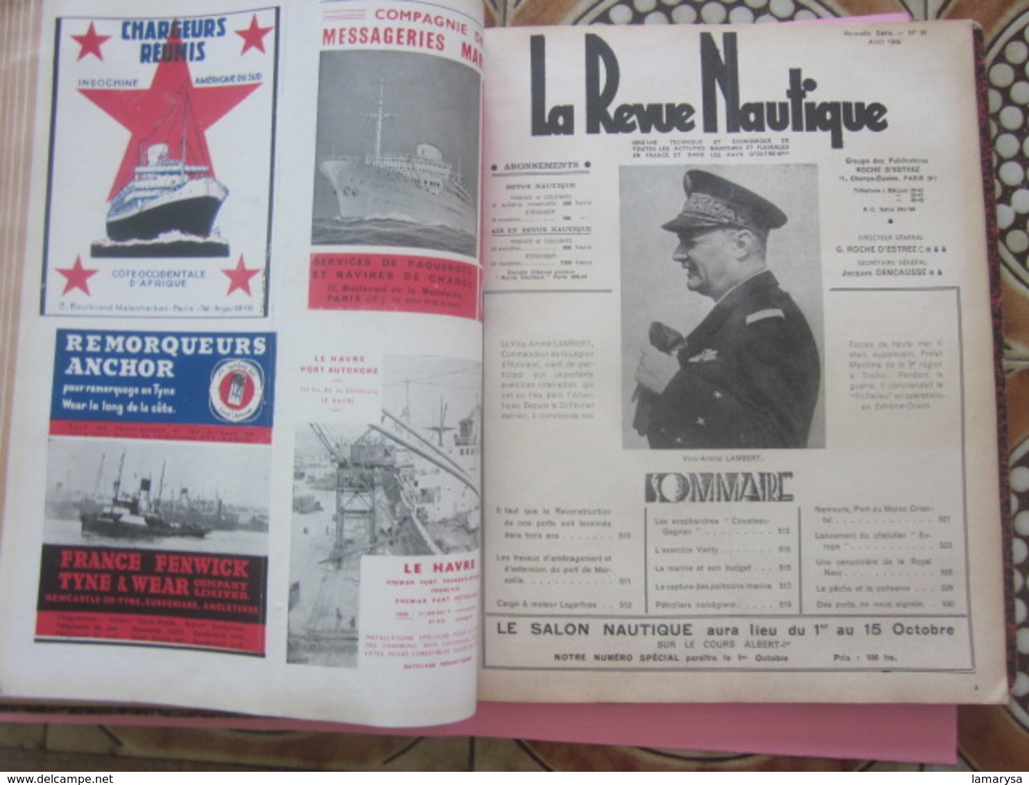 1949-RELIURE:LA REVUE NAUTIQUE-MARINE MILITAIRE-NAVIGATION COMMERCIAL,MARITIME,FLUVIAL,PÊCHE,YACHTING,CROISIÈRE-FR-Oumer