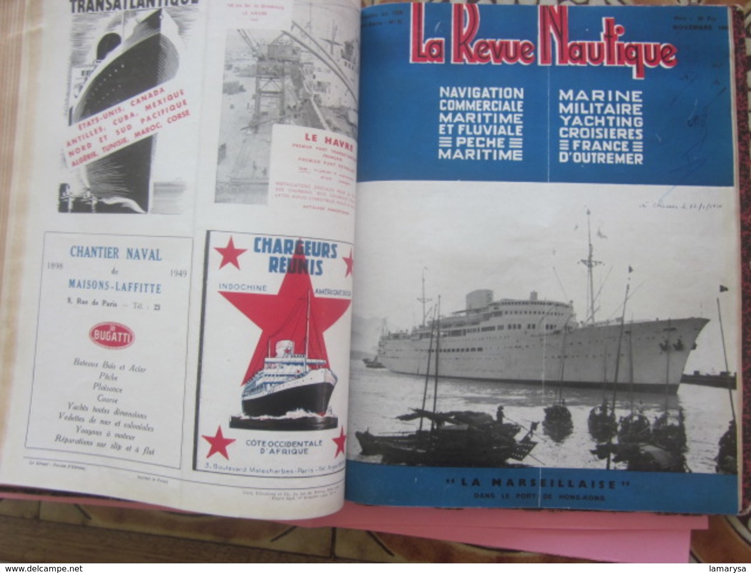 1949-RELIURE:LA REVUE NAUTIQUE-MARINE MILITAIRE-NAVIGATION COMMERCIAL,MARITIME,FLUVIAL,PÊCHE,YACHTING,CROISIÈRE-FR-Oumer