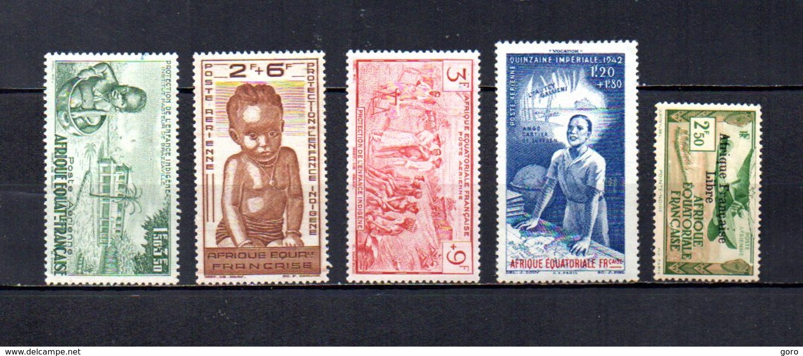 Africa Ecuatorial Francesa   1940-42  .-  Y&T  Nº    10/12-13-15     Aéreos - Usados