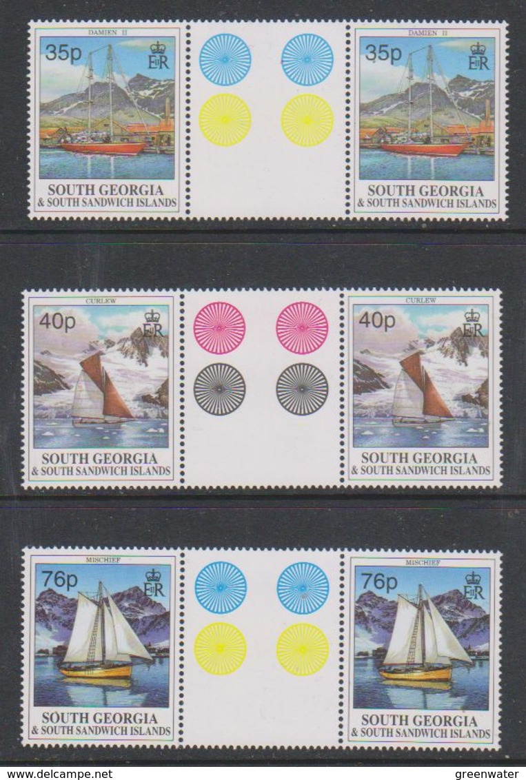 South Georgia 1995 Yachts 3v Gutter ** Mnh (38848A) - Zuid-Georgia