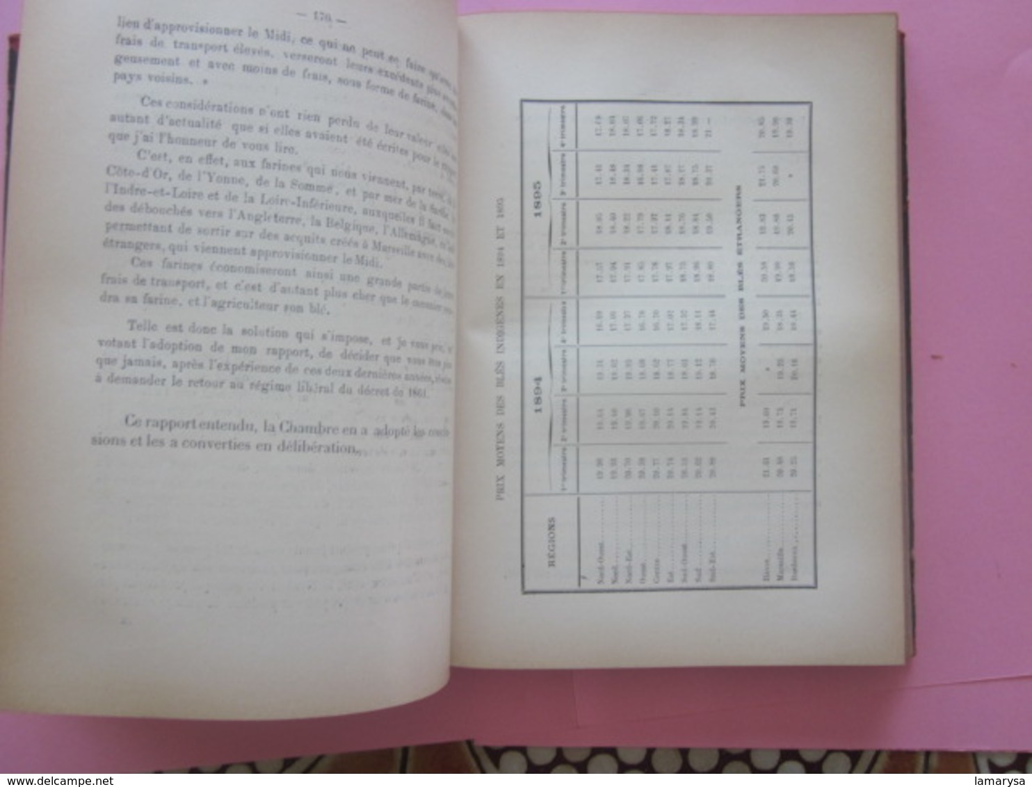 CHAMBRE DE COMMERCE DE MARSEILLE COMPTE RENDU DES TRAVAUX PENDANT ANNÉE 1896-LIVRE ANCIEN RELIURE LITHOGRAPHIE 525 PAGES