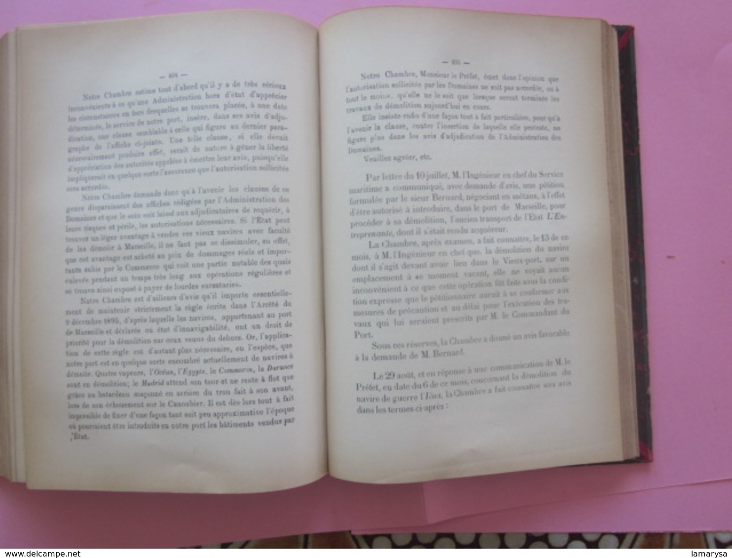 CHAMBRE DE COMMERCE DE MARSEILLE COMPTE RENDU DES TRAVAUX PENDANT ANNÉE 1896-LIVRE ANCIEN RELIURE LITHOGRAPHIE 525 PAGES