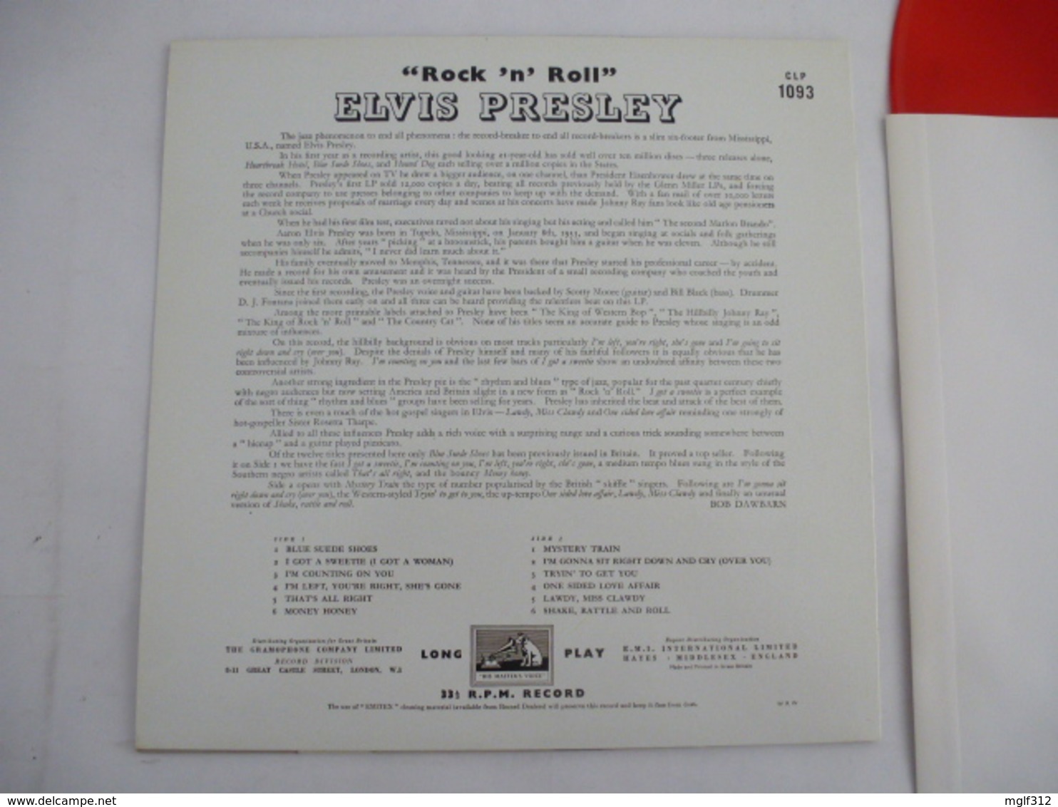 ELVIS PRESLEY : REEDITON  Vinyle 25 CM - " Rock 'n' Roll 1956 " -  CLP 1093 UK - Collector's Editions