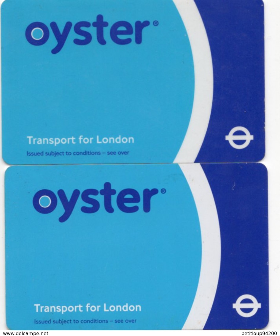 2 CARTES DE TRANSPORT METRO Oyster  LONDRES  Royaume-Uni - Autres & Non Classés