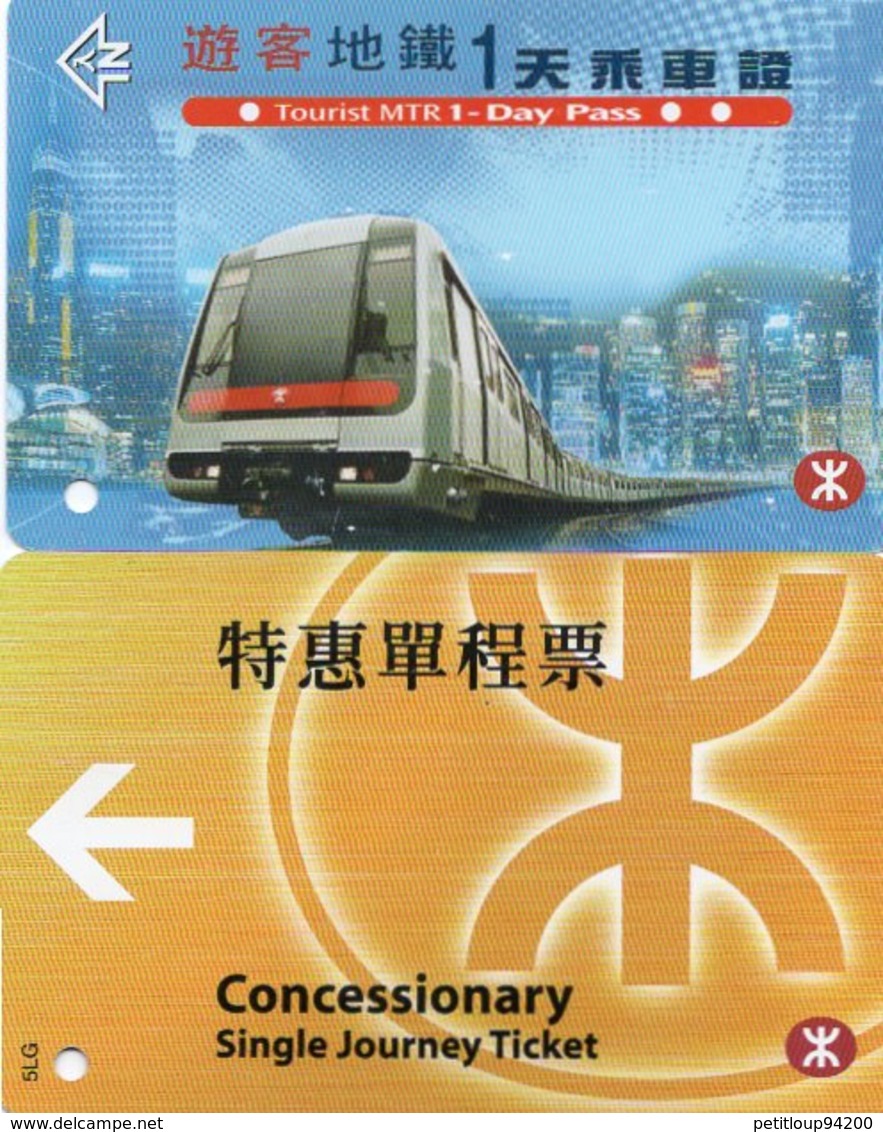 2 TICKETS DE TRANSPORT METRO MTR  Hong-Kong - Welt