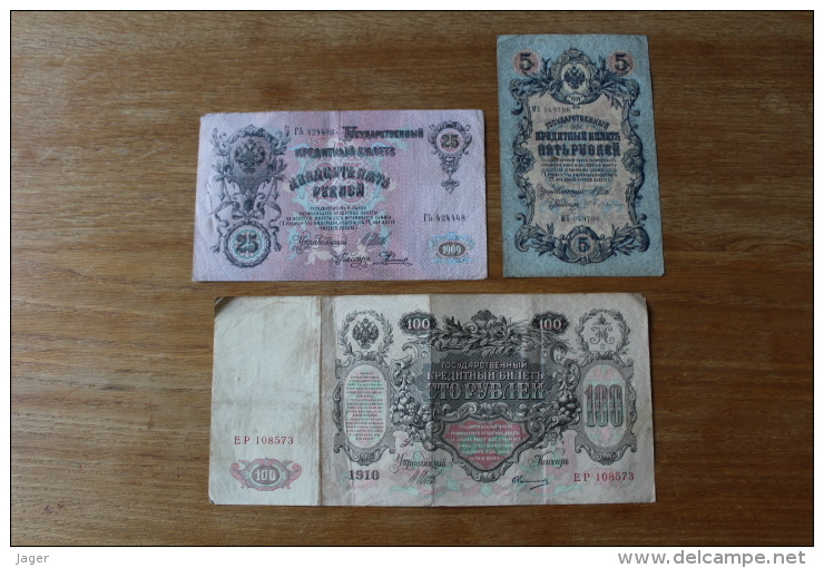 Lot De 3 Billets Anciens Russie Imperiale - Russie