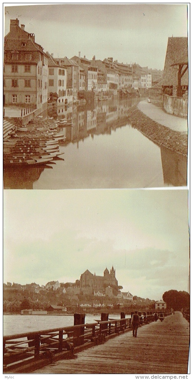 Foto/ Photo. Strasbourg 1910. Château ? Et Vue Du Vieux Strasbourg. Lot De 2 Photos. - Lieux