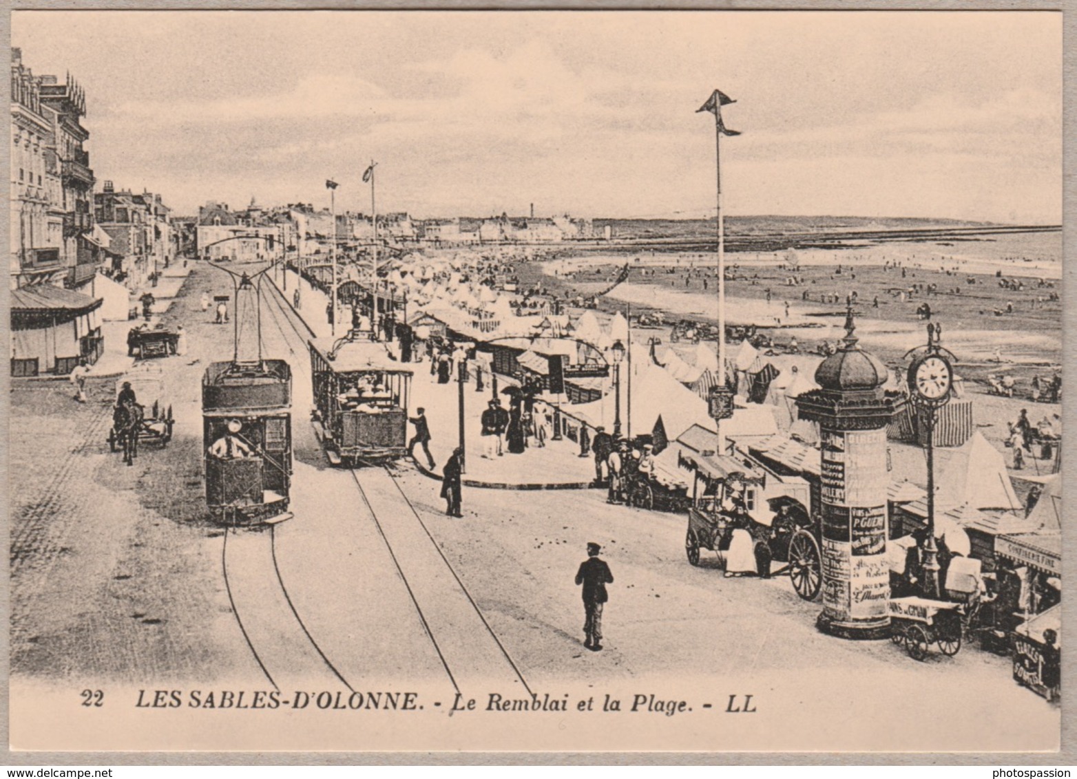 Croisement Sur Le Remblai Des Sables-d'Olonne. Vers 1900. Trains - Railway - Bahn - „Reproduction“ - Eisenbahnen