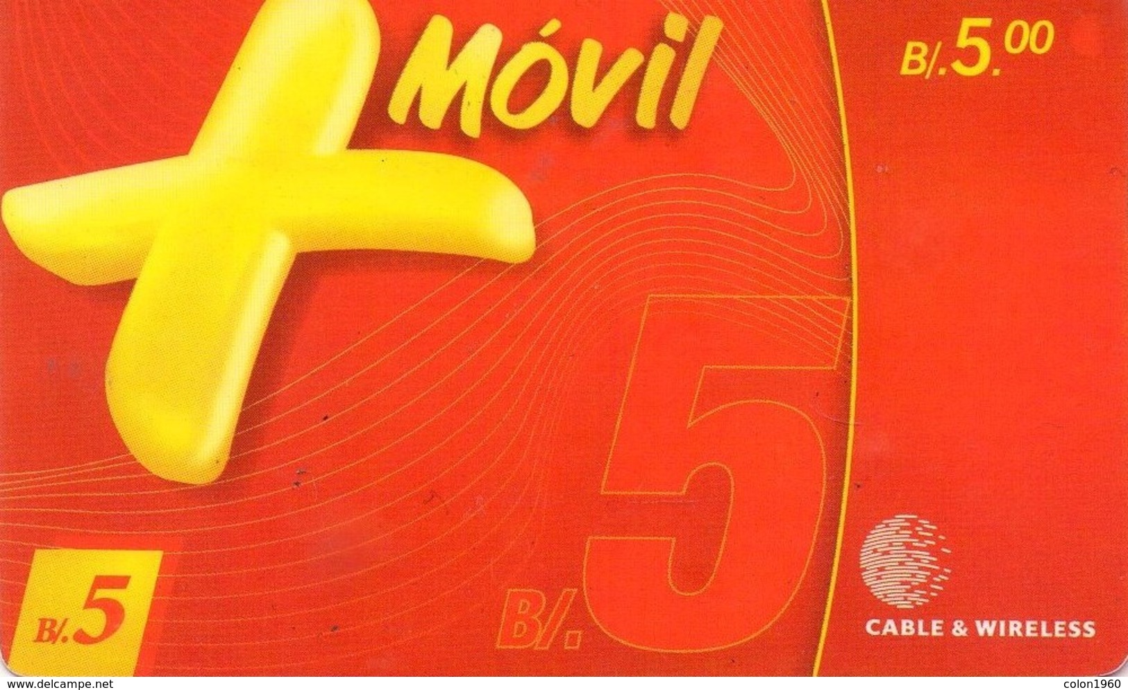 PANAMA. PAN-C&W-223. + Móvil Logo - Roja. B/5,00. (008) - Panamá