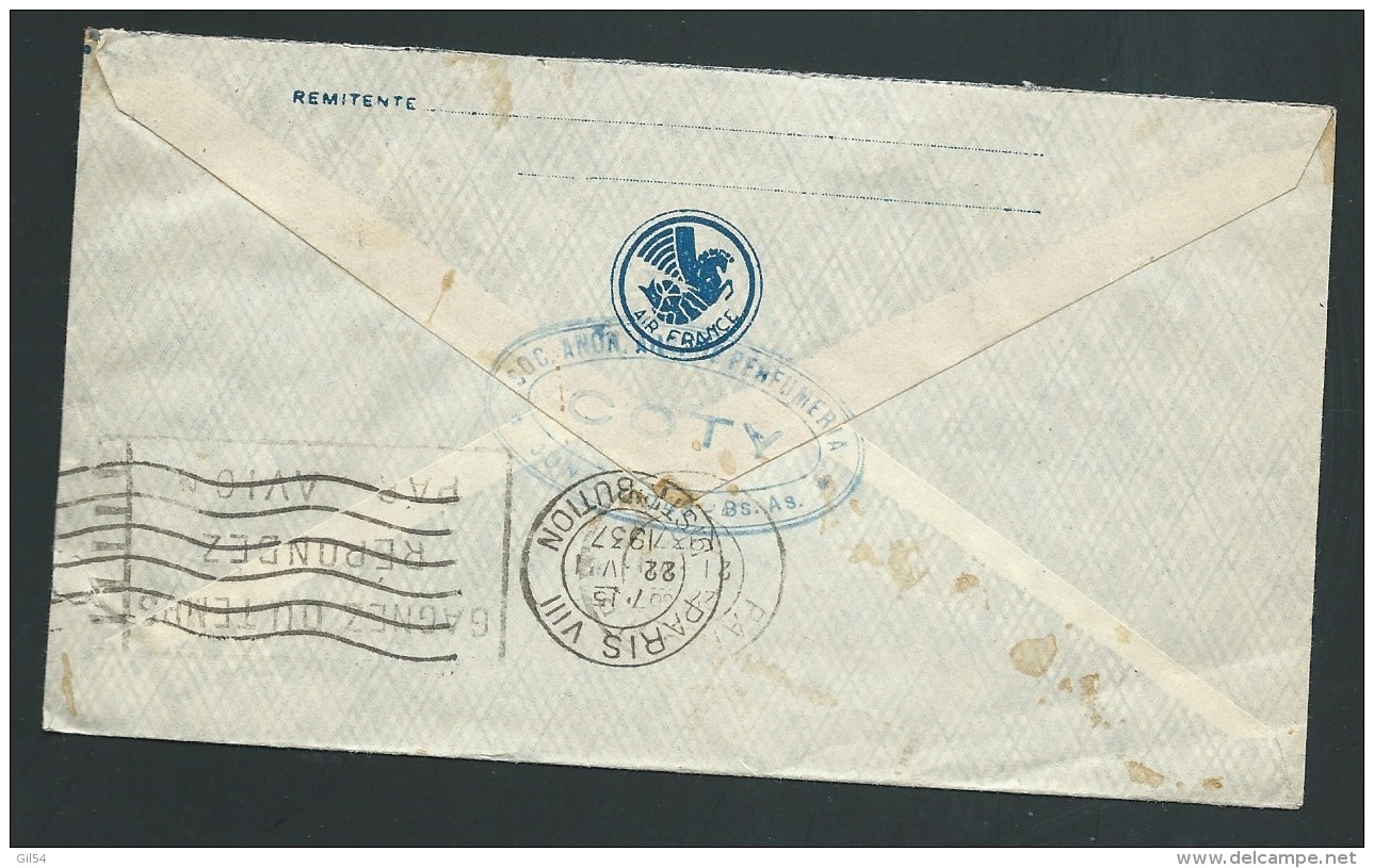 LSC   Par Avion " Air France " De Bueno Aires " Afranchie Par Timbres Argentin Pour Paris - Ax14012 - Covers & Documents