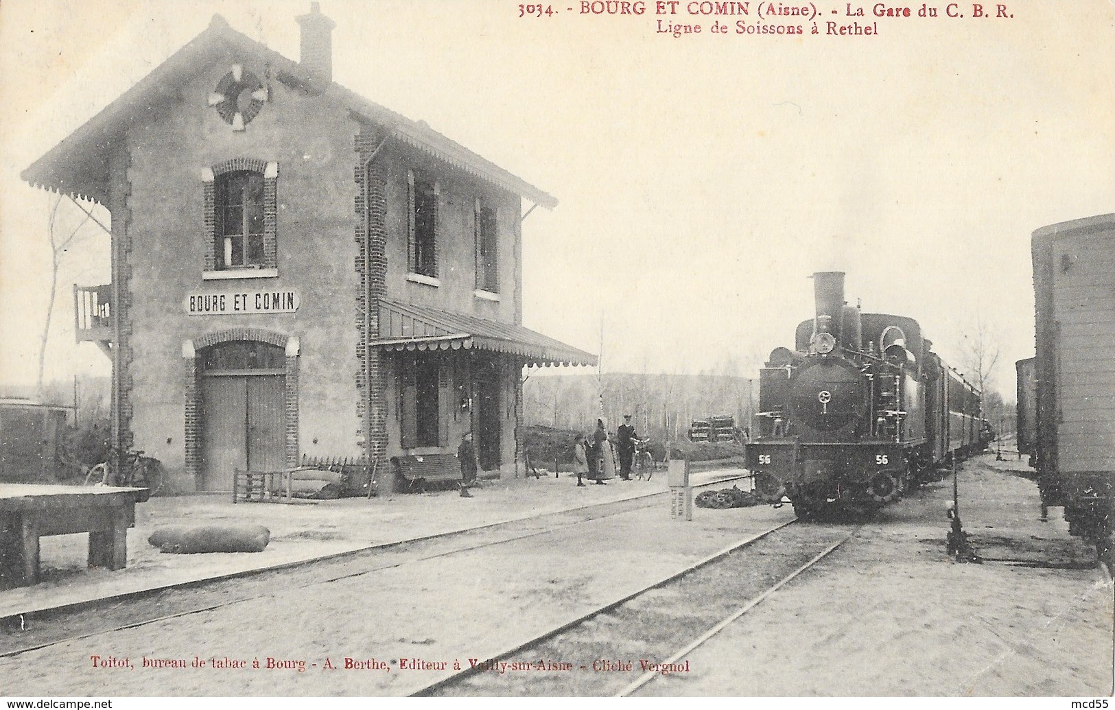 BOURG-ET-COMMIN ( 02-Aisne )   Gare Du C.B.R  ( Ligne Soissons-Rethel ) - Autres & Non Classés