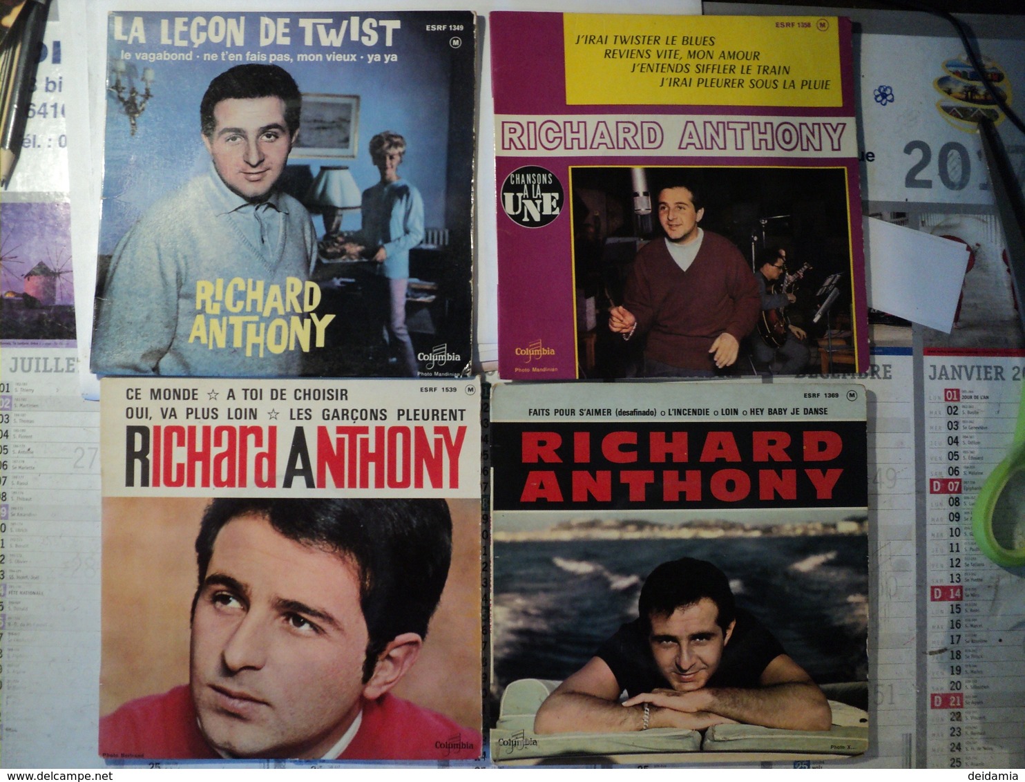 LOT DE SEPT 45 TOURS 4 TITRES RICHARD ANTHONY J IRAI TWISTER LE BLUES / REVIENS VITE MON AMOUR / J ENTENDS SIFFLER LE T - Autres - Musique Française