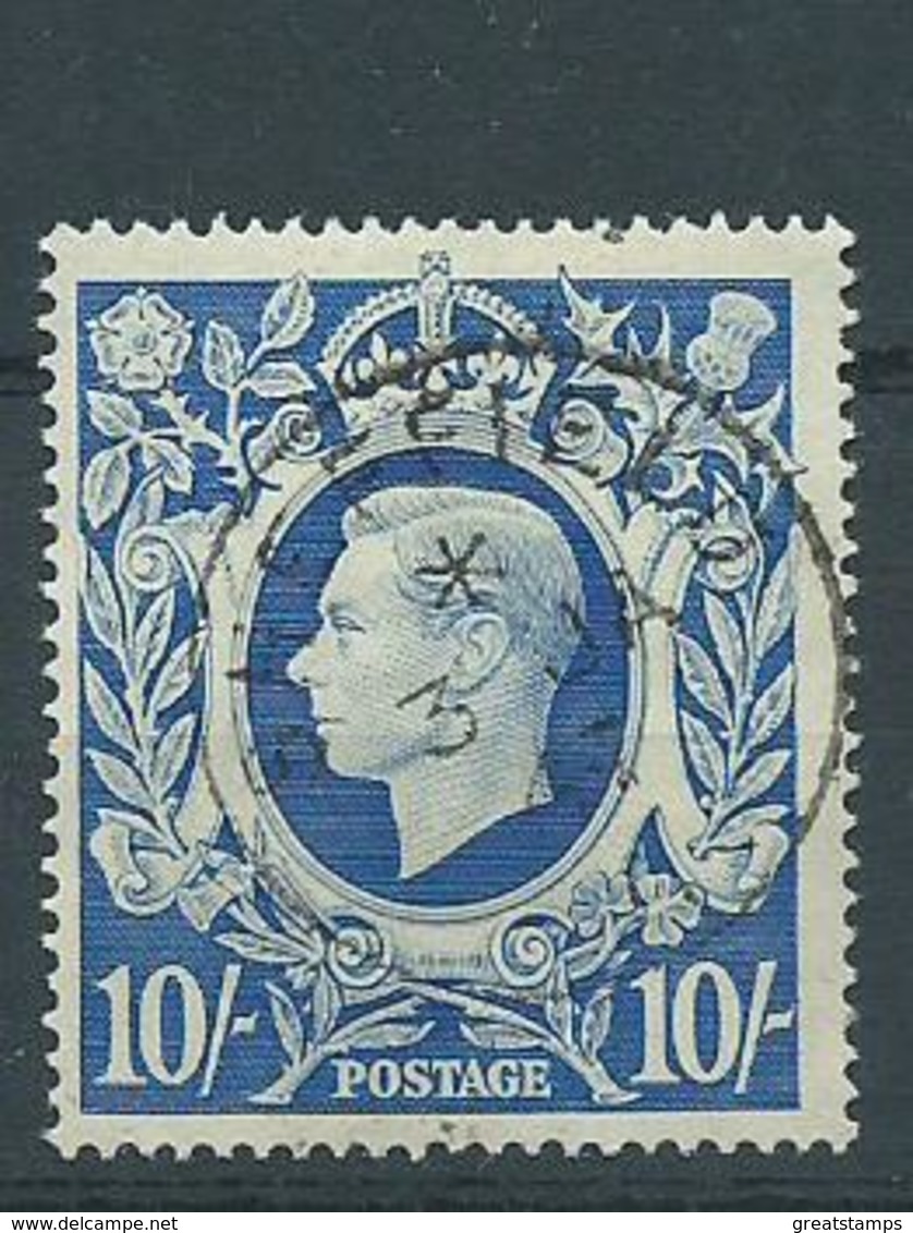 Gret Britain George V1 Superb Used Vfu 10/- Sg478b - Used Stamps