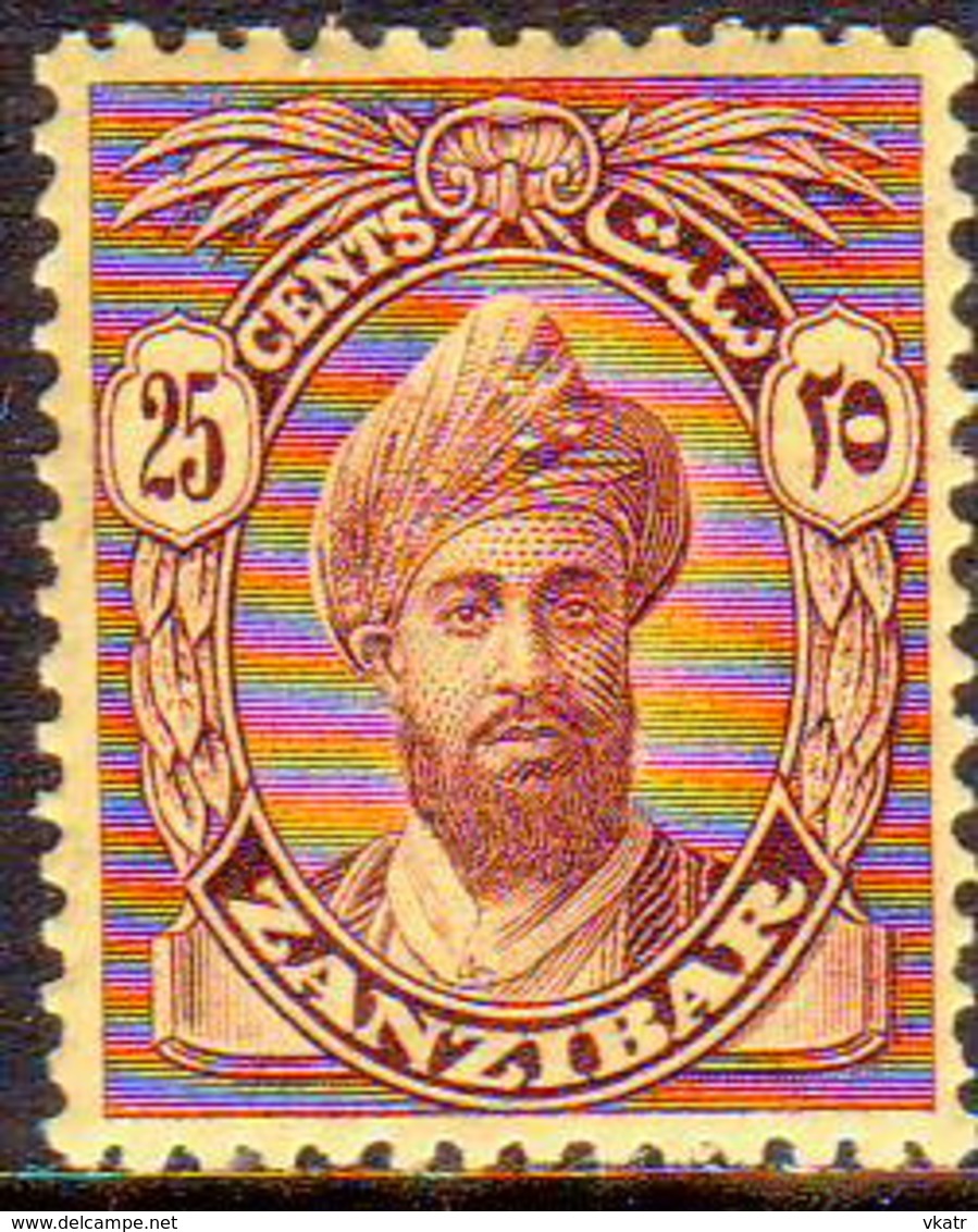 ZANZIBAR 1927 SG #307 25с MLH CENTS Serifed CV £15 - Zanzibar (...-1963)