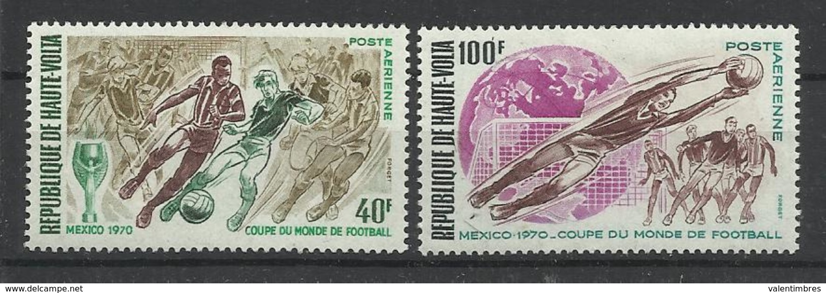 Foot Ball Soccer** MNH Mexico 70 Haute Volta A78/79  Coupe  Du Monde 1970 - 1986 – Mexiko