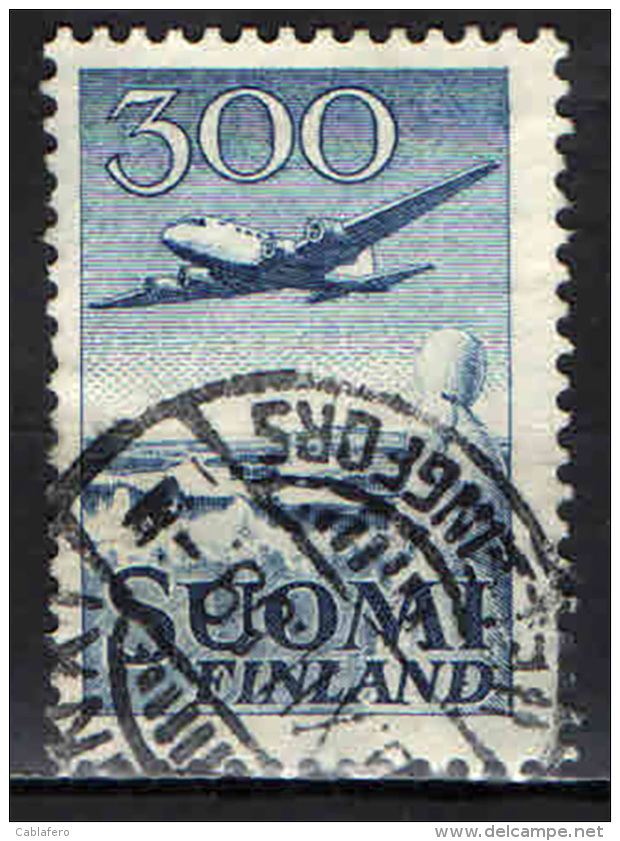FINLANDIA - 1958 - AEREO IN VOLO (SENZA LETTERE MK) - USATO - Used Stamps