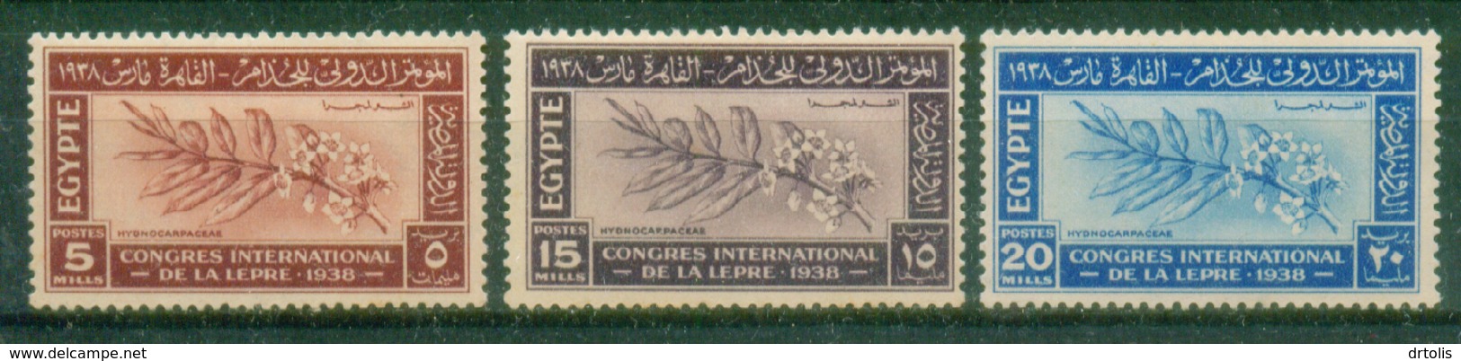 EGYPT / 1938 / INTL. LEPROSY RESEARCH CONGRESS / MEDICINE / PLANTS / FLOWERS / HYDNOCARPUS / MNH / VF - Unused Stamps