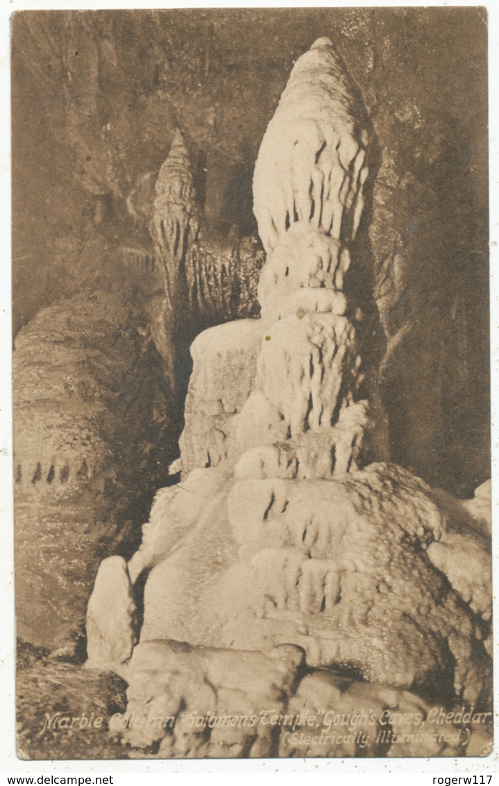 Marble Column "Soloman's Temple", Gough's Caves, Cheddar, 1915 Postcard - Cheddar