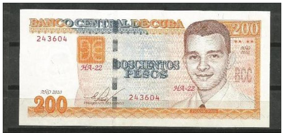 Cuba 2010 Banknotes $200 Pesos Banknotes UNC - Cuba