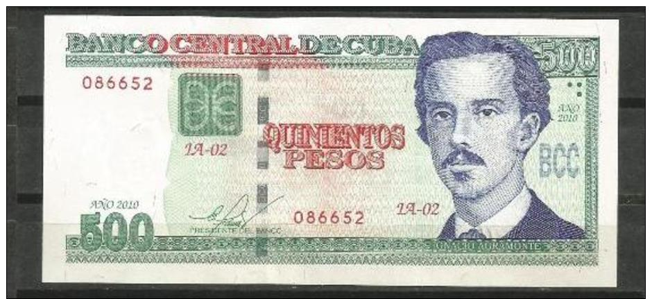 Cuba 2010 Banknotes $500 Pesos Banknotes UNC - Cuba