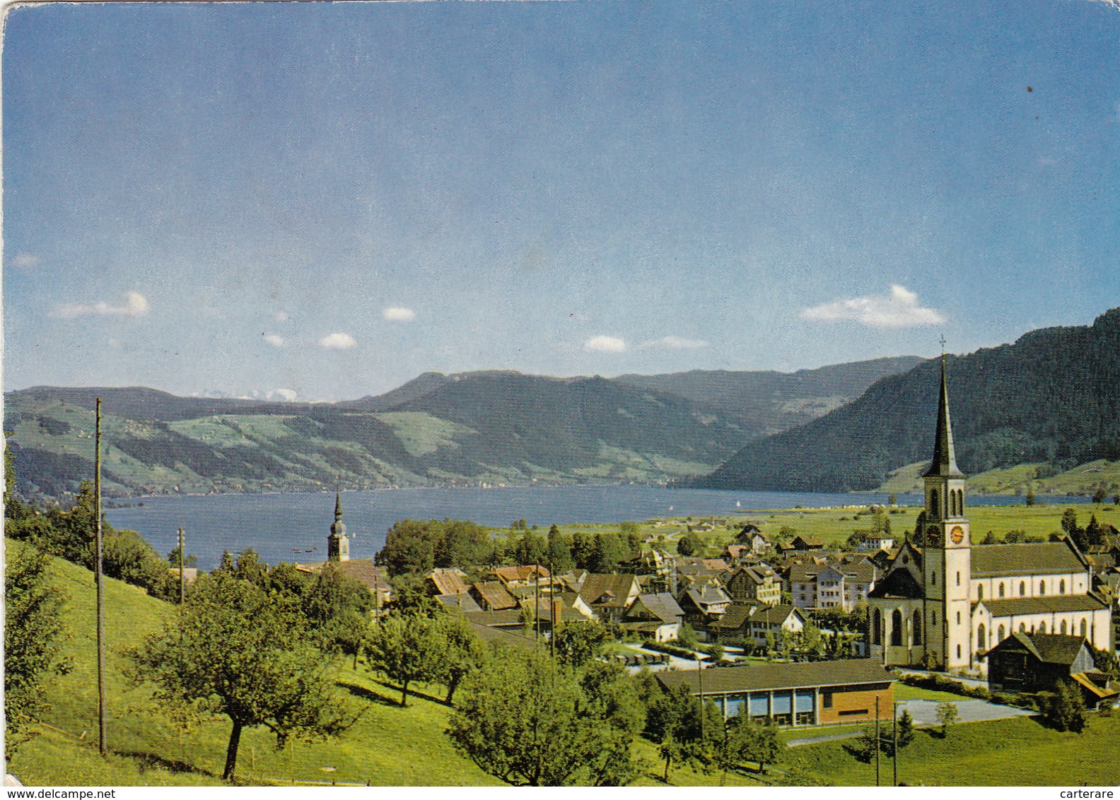 SUISSE,HELVETIA,SWISS,SWITZERLAND,SVIZZERA,SCHWEIZ ,ZOUG,ZUG,UNTERAGERI,1950 ,MONASTERE EINSIEDELN,EGLISE - Unterägeri