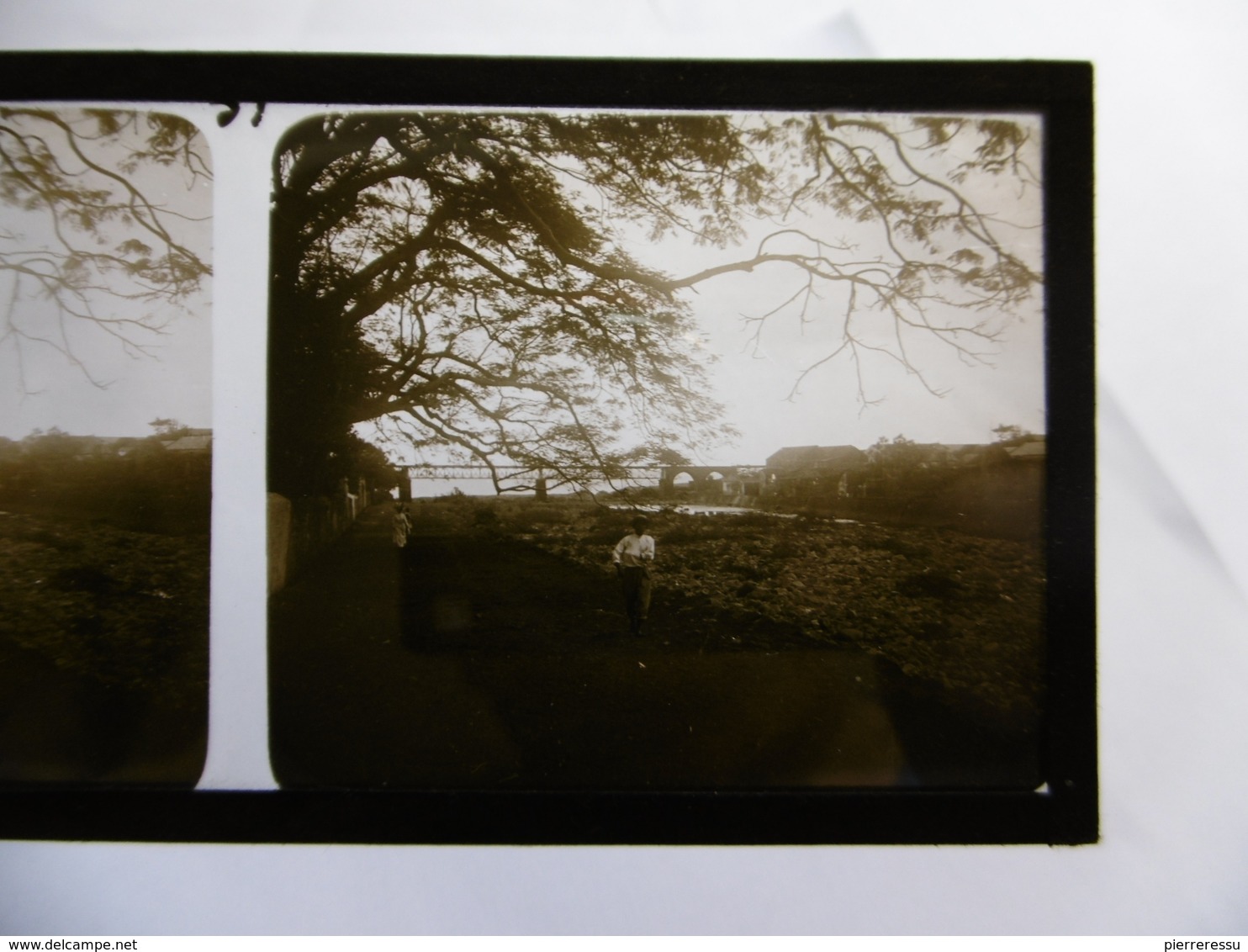 LA REUNION PONT PHOTO PLAQUE DE VERRE STEREO 13 X 6 - Diapositiva Su Vetro