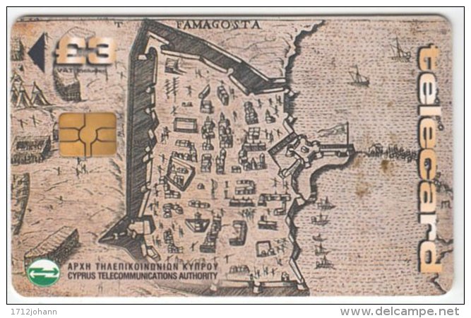 CYPRUS A-369 Chip Telecom - Map, Historic Town - Used - Cyprus