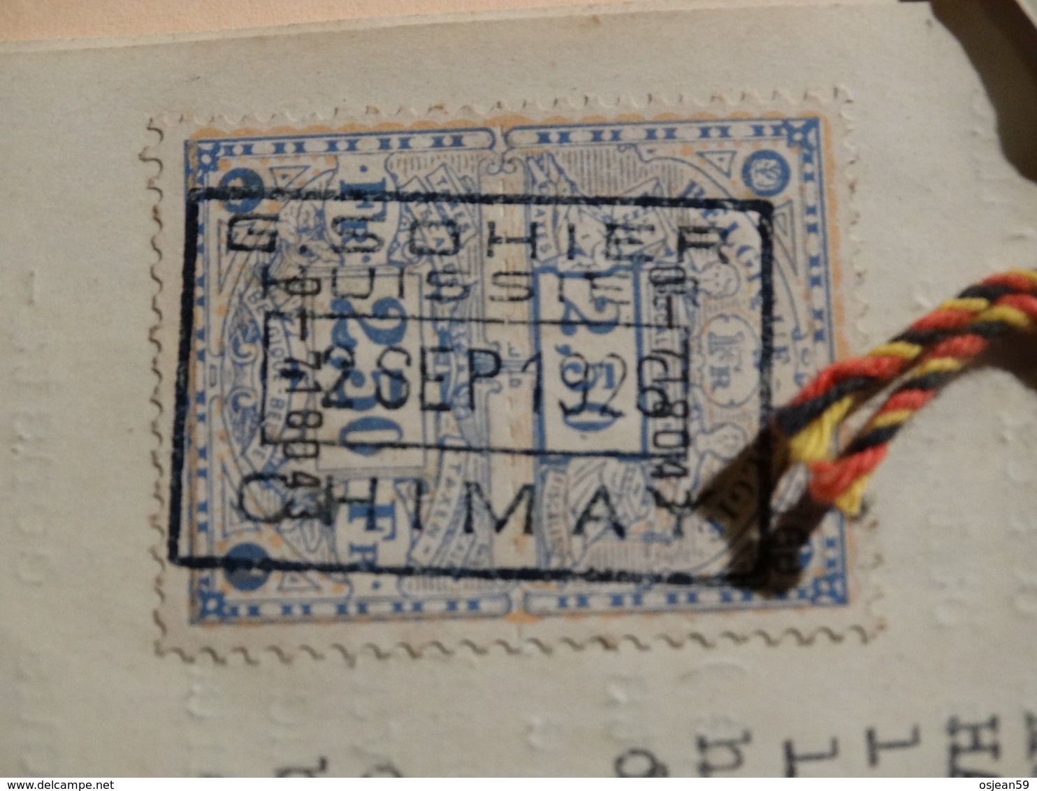 Timbres Fiscaux Sur Document Procés-verbal à Chimay Le 03/09/1926 - Documents