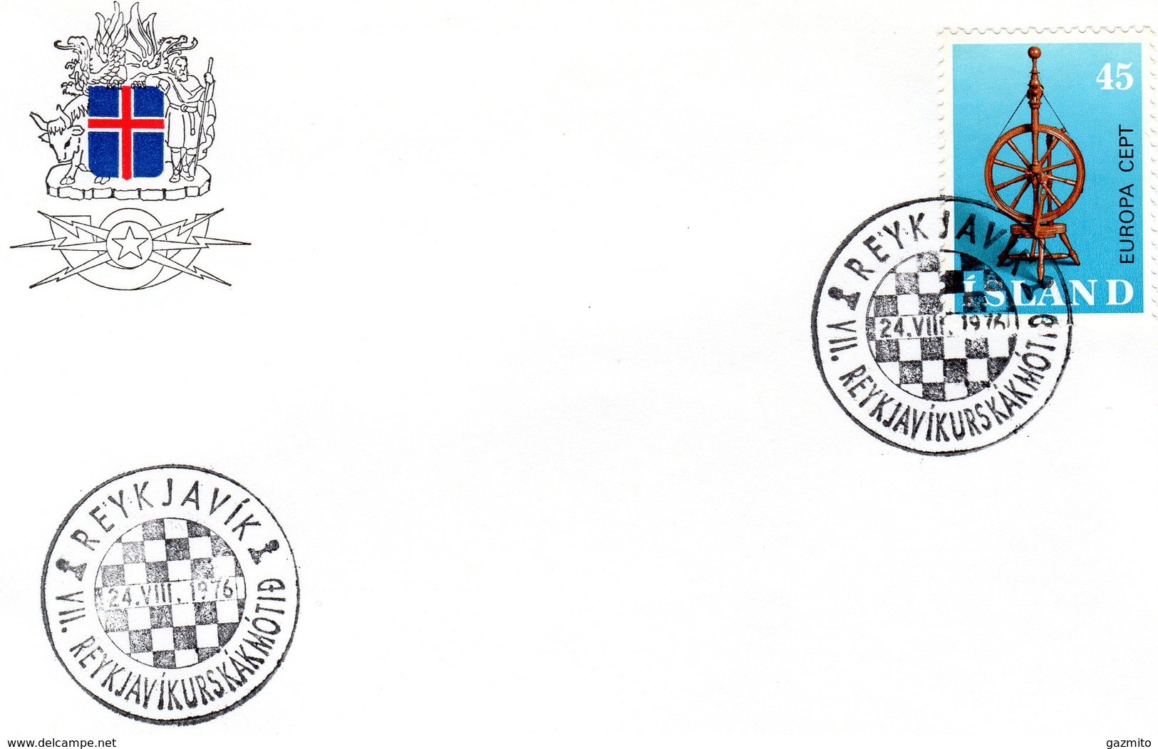 Iceland 1976, Chess Championship Special Postmark Reykjavik - Storia Postale