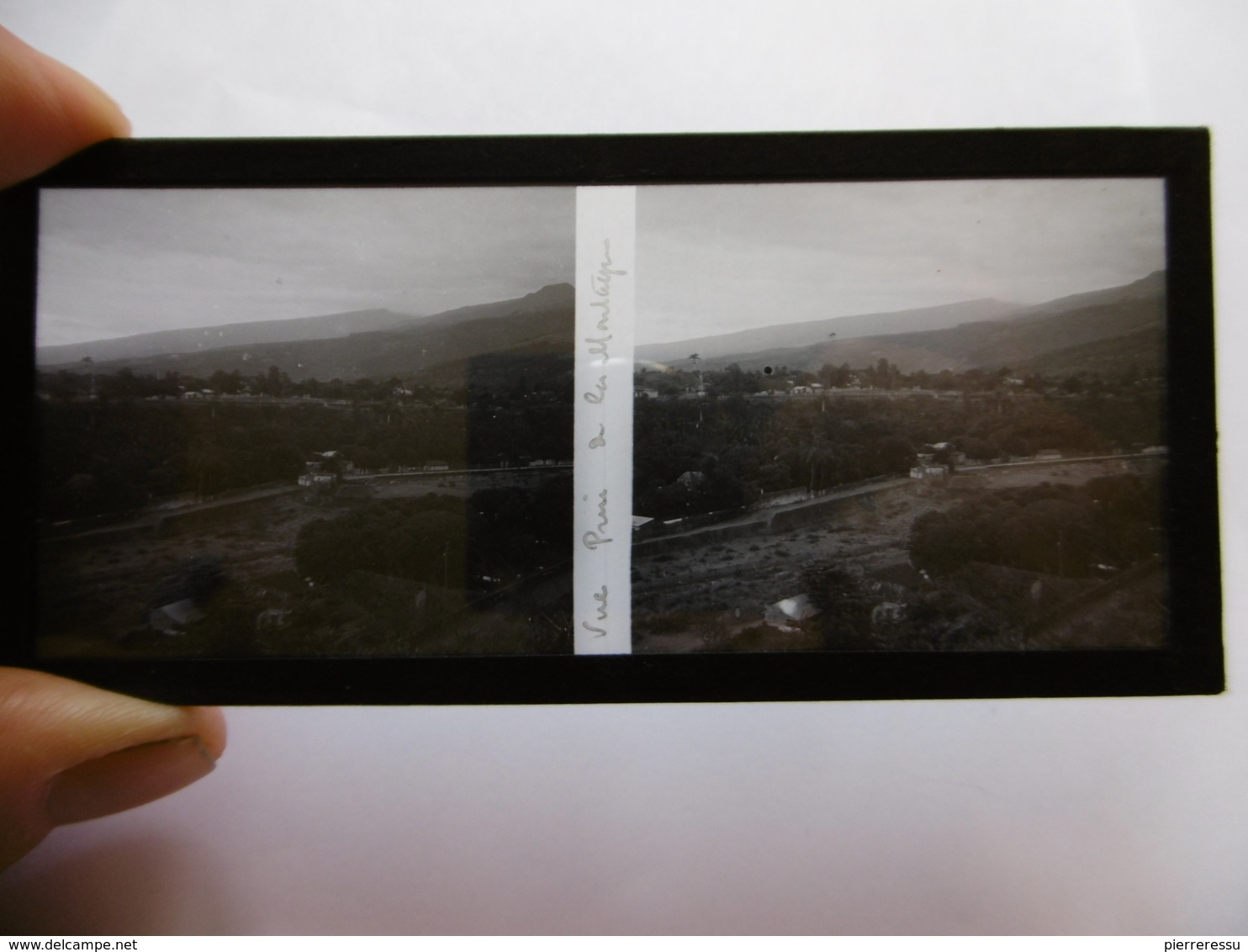 LA REUNION VUE PRISE DE LA MONTAGNE PHOTO PLAQUE DE VERRE STEREO 13 X 6 - Glass Slides