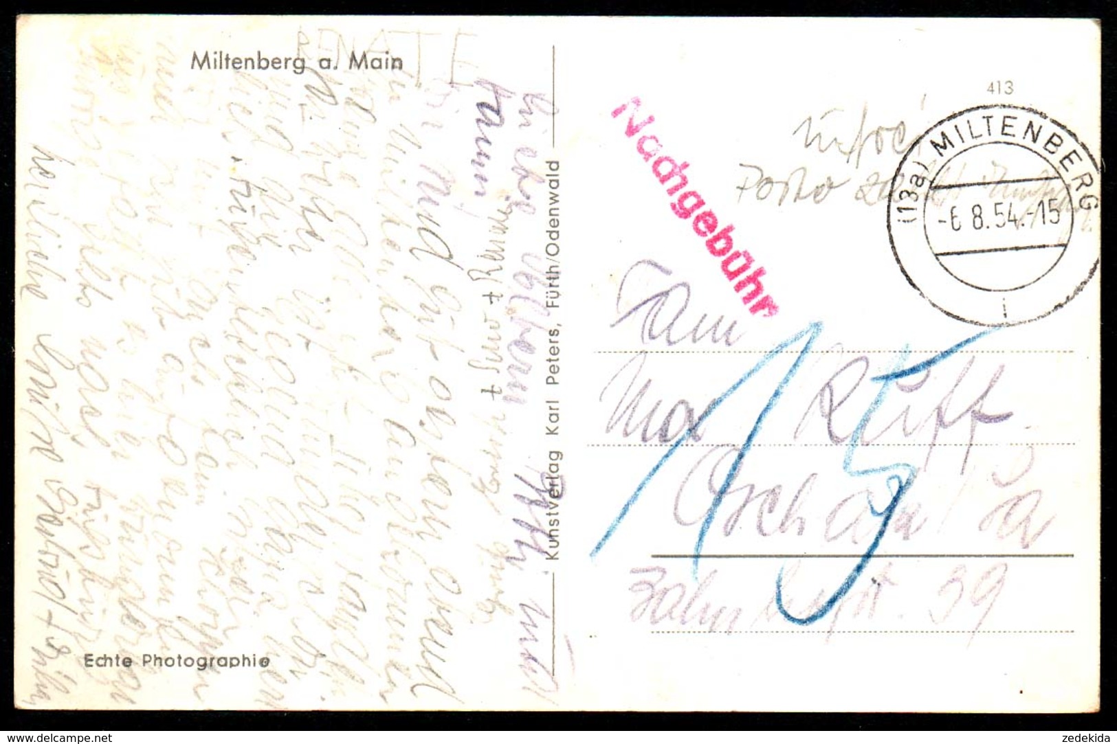 B4081 - Miltenberg - Karl Peters Fürth - Nachgebühr Stempel - Miltenberg A. Main