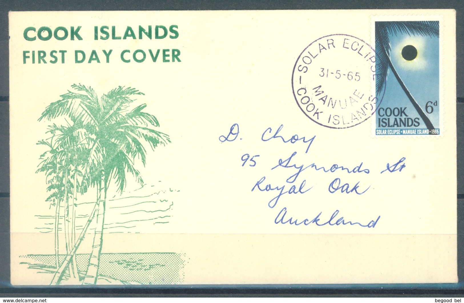 COOK  - 1965 - FDC - SOLAR ECLIPSE - Yv 100 - Lot 16813 - Cook Islands